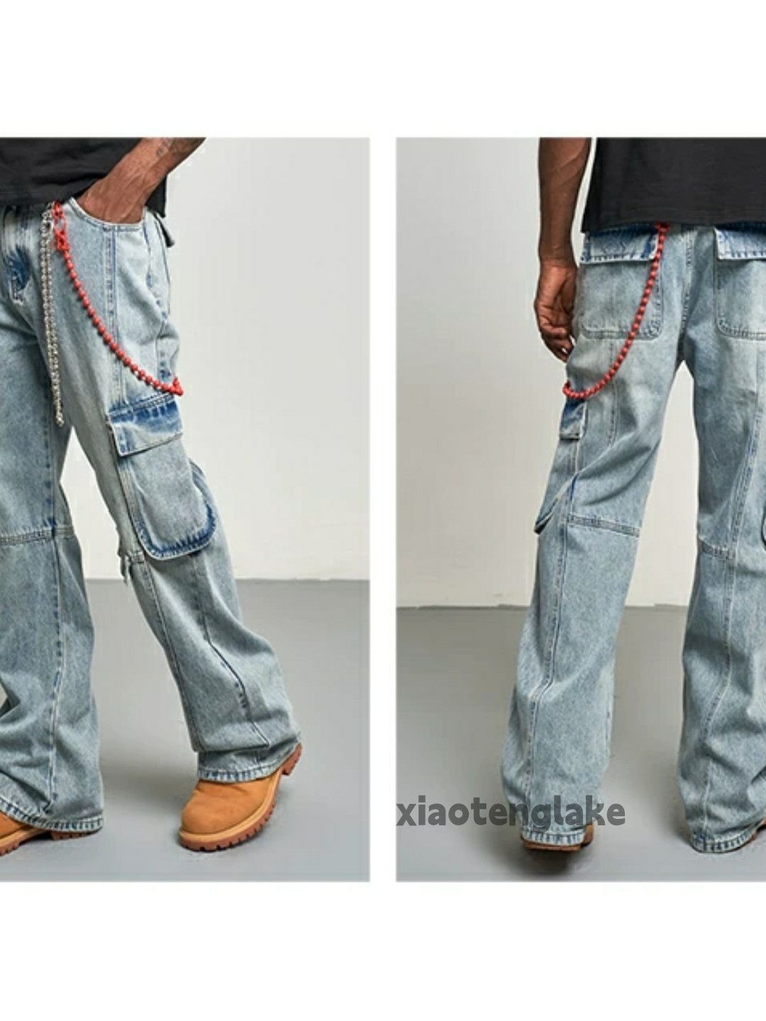 Jean × Vintage washed faded cleanfit yuppie utility baggy cargo jeans Size US 32 / EU 48 - 9 Thumbnail