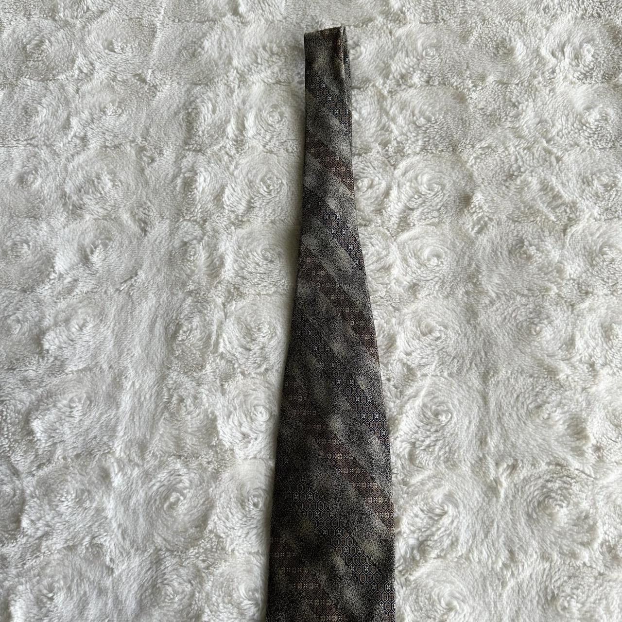 Brioni Brioni Necktie Mens Silver Geometric Handmade Silk Italy Size ONE SIZE - 6 Thumbnail