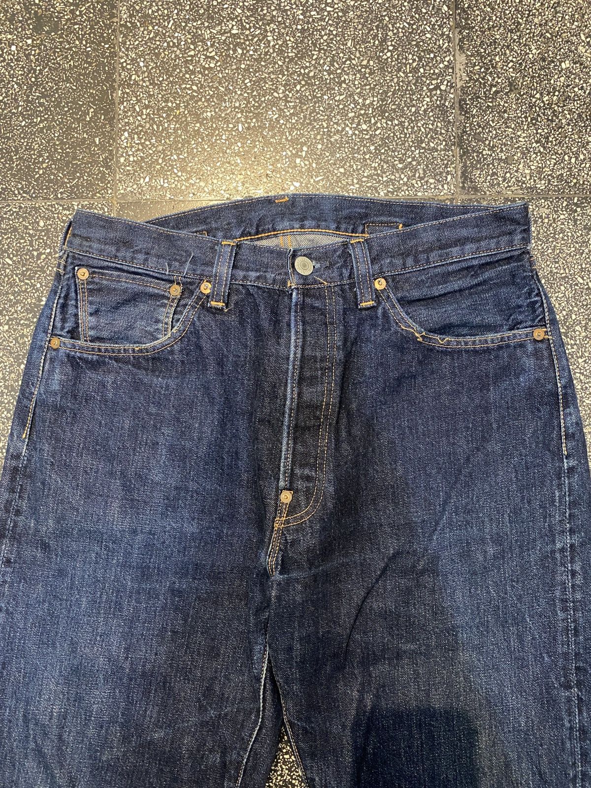 Levi's × Levi's Vintage Clothing × Vintage LVC Levis 501XX Repro1937 Selvedge Denim Indigo Big E Buckle Size US 33 - 6 Thumbnail