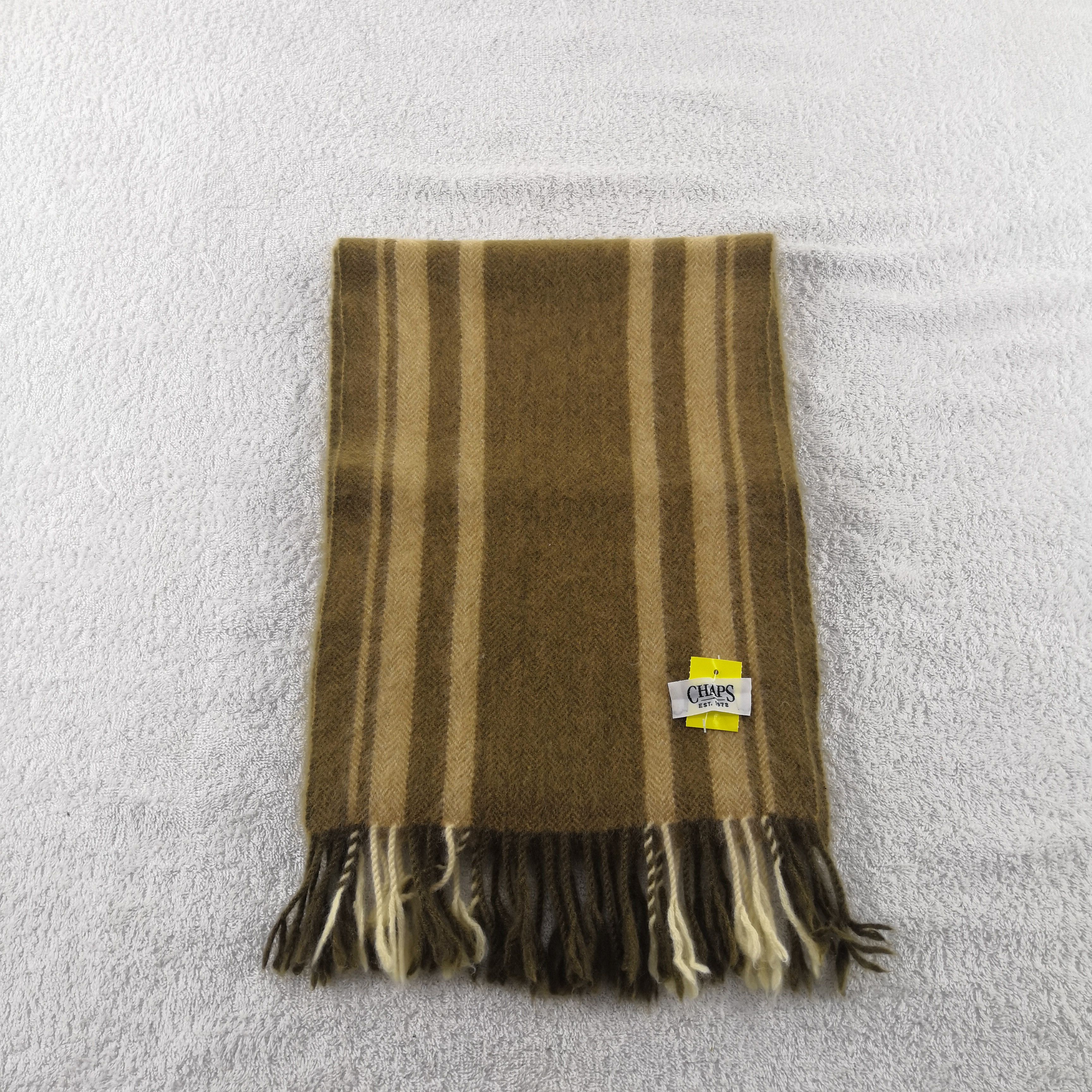 Chaps Vintage Chaps Scarf Wool Fringe Winter Striped Scarves Size ONE SIZE - 2 Thumbnail