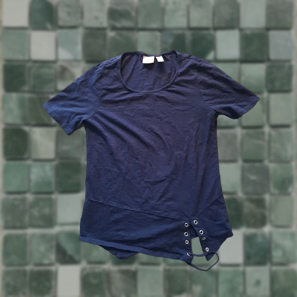 Vintage Chico’s Shirt Women Blouse Crew Neck Short Sleeve Size 0 Blue Top Basic Shirt Womens Size XS / US 0-2 / IT 36-38 - 1 Thumbnail