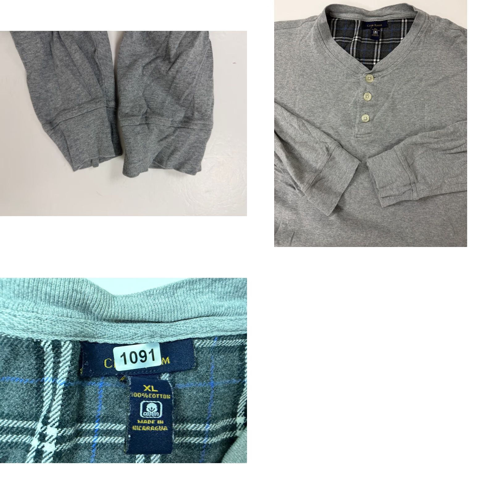 Club Room Vintage Club Room Henley Shirt XL Men Gray 90s Knit Cotton T-Shirt Hook Boxy Stretch Ribbed Outdoors Grunge Hipster 90s Size US XL / EU 56 / 4 - 9 Thumbnail