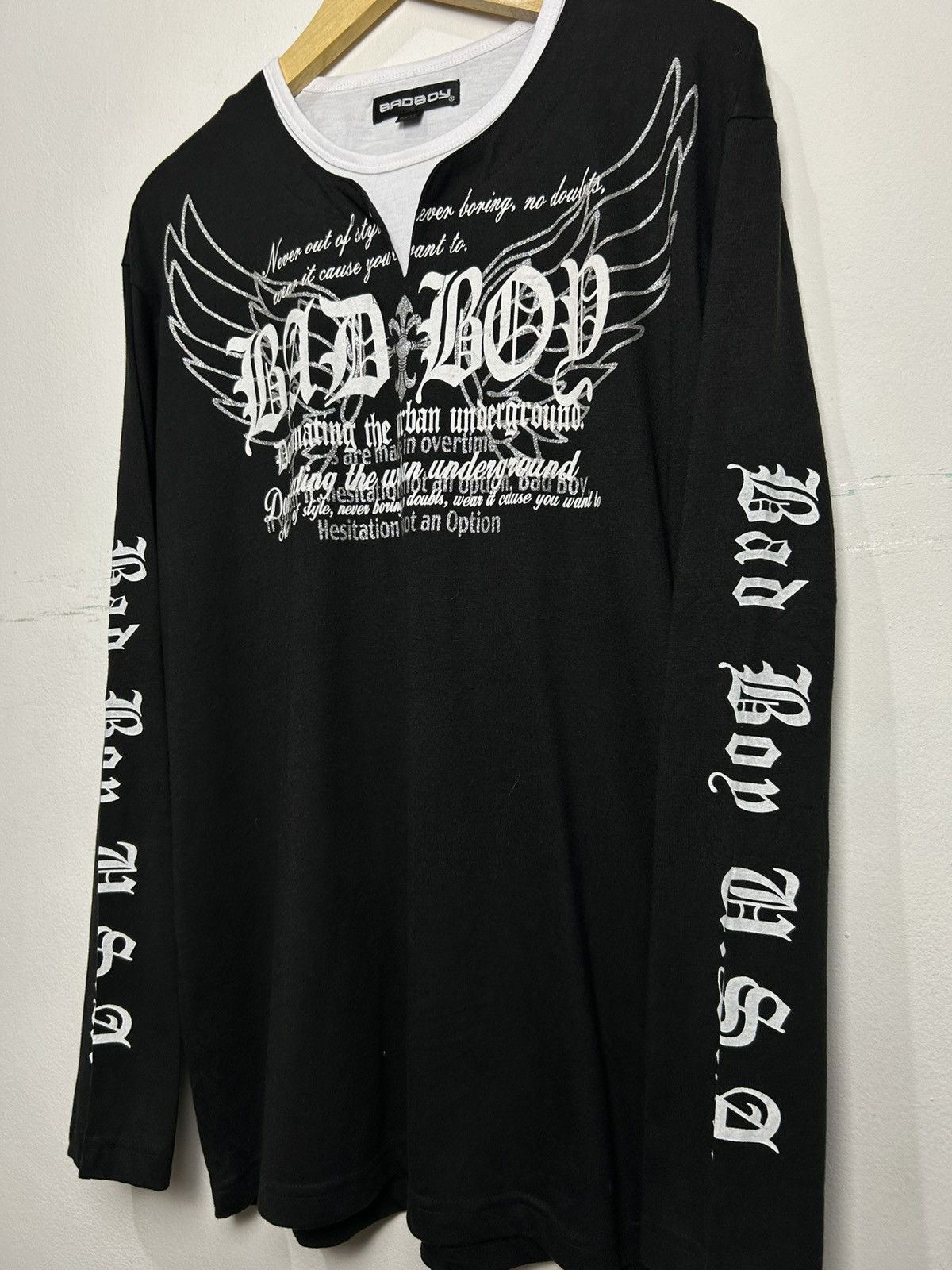 Japanese Brand Y2k Badboy USA double Layer Poem longsleeve Size US L / EU 52-54 / 3 - 3 Thumbnail