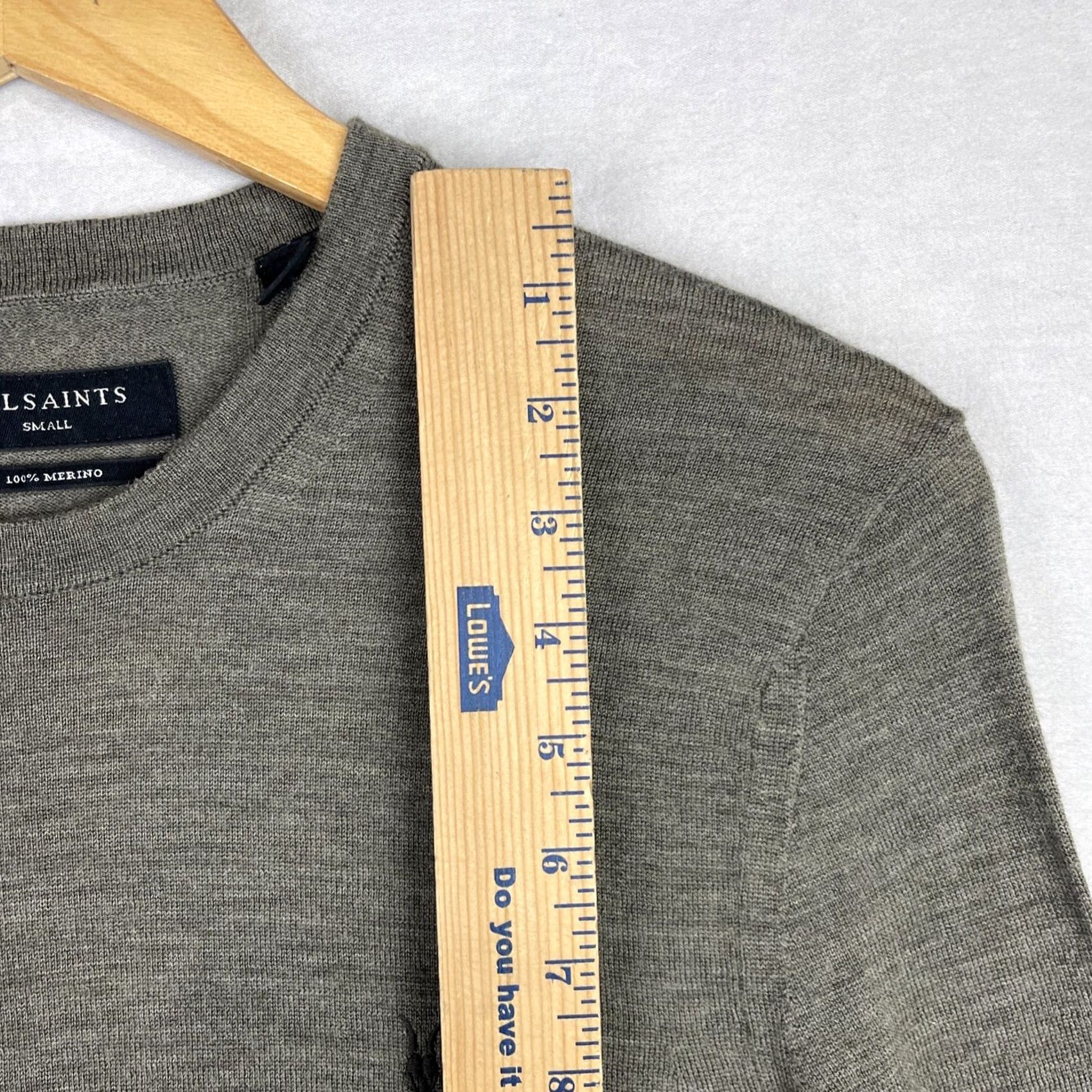 Allsaints All Saints Sweater Mens Small Mode Merino Wool Knit Jumper Crew Neck Ramskull Size US S / EU 44-46 / 1 - 5 Thumbnail
