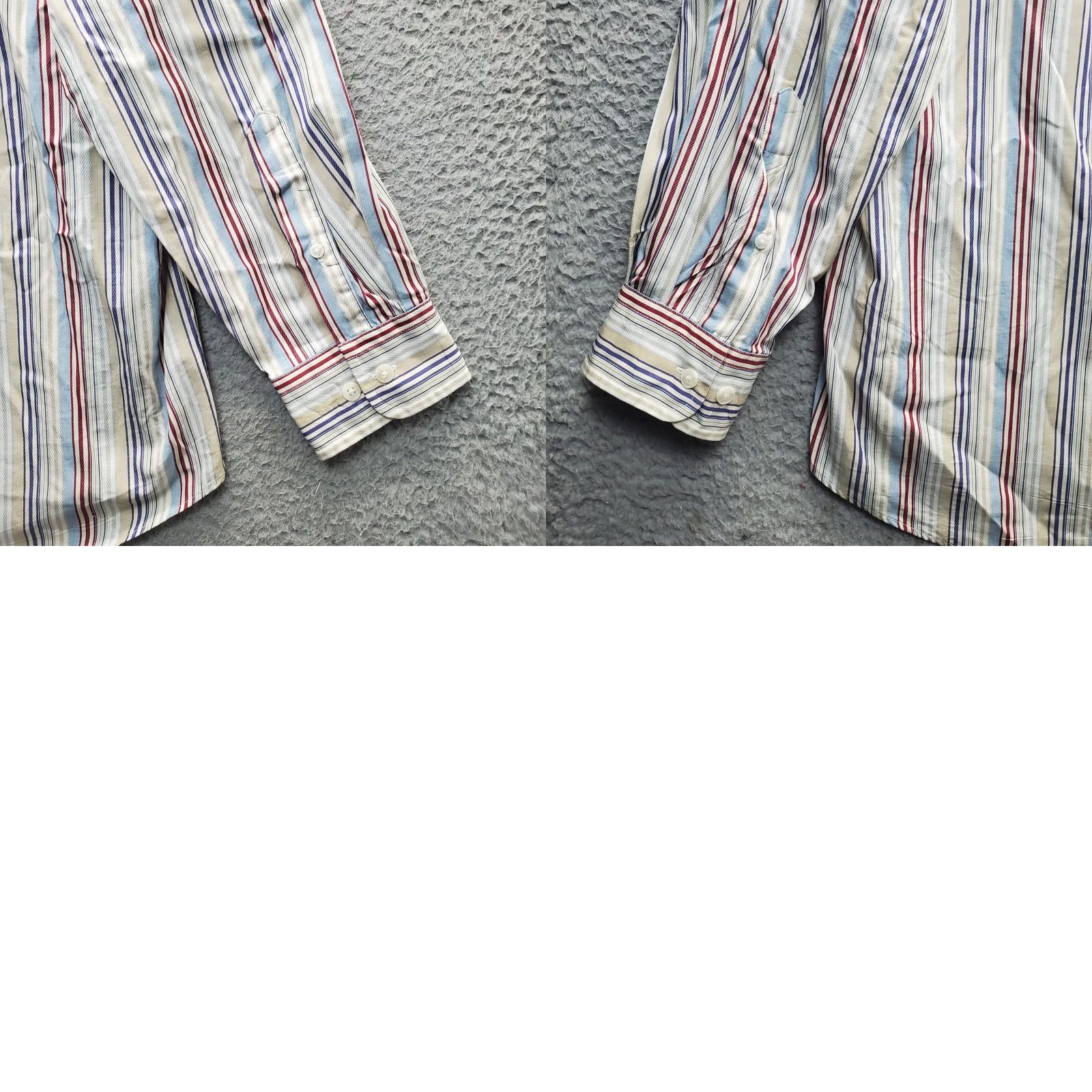 Faconnable Façonnable Shirt Mens XL Multicolor Striped Chest Pocket Button Down Collared Shirt Size US XL / EU 56 / 4 - 8 Thumbnail