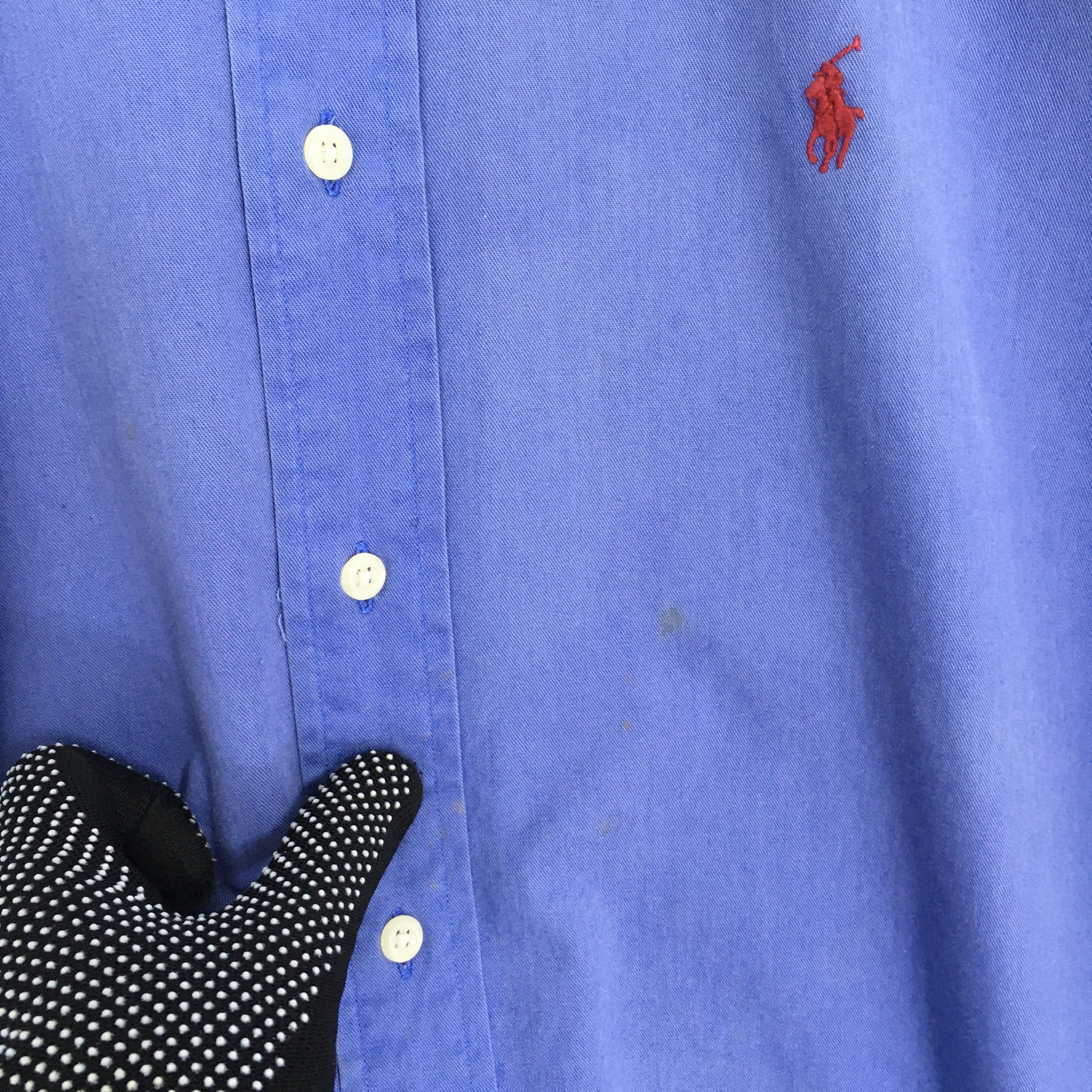 Ralph Lauren Vintage 90s Ralph Lauren Blue Plain Oxfords Shirt Large Size US L / EU 52-54 / 3 - 5 Thumbnail