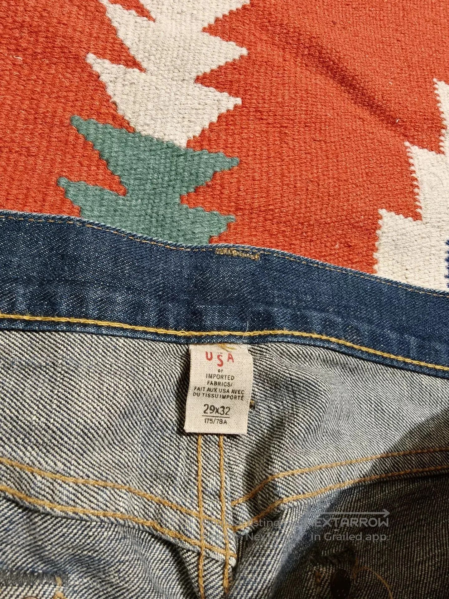 RRL Ralph Lauren RRL Distressed Red Selvedge Denim Jeans. Size US 29 - 7 Thumbnail