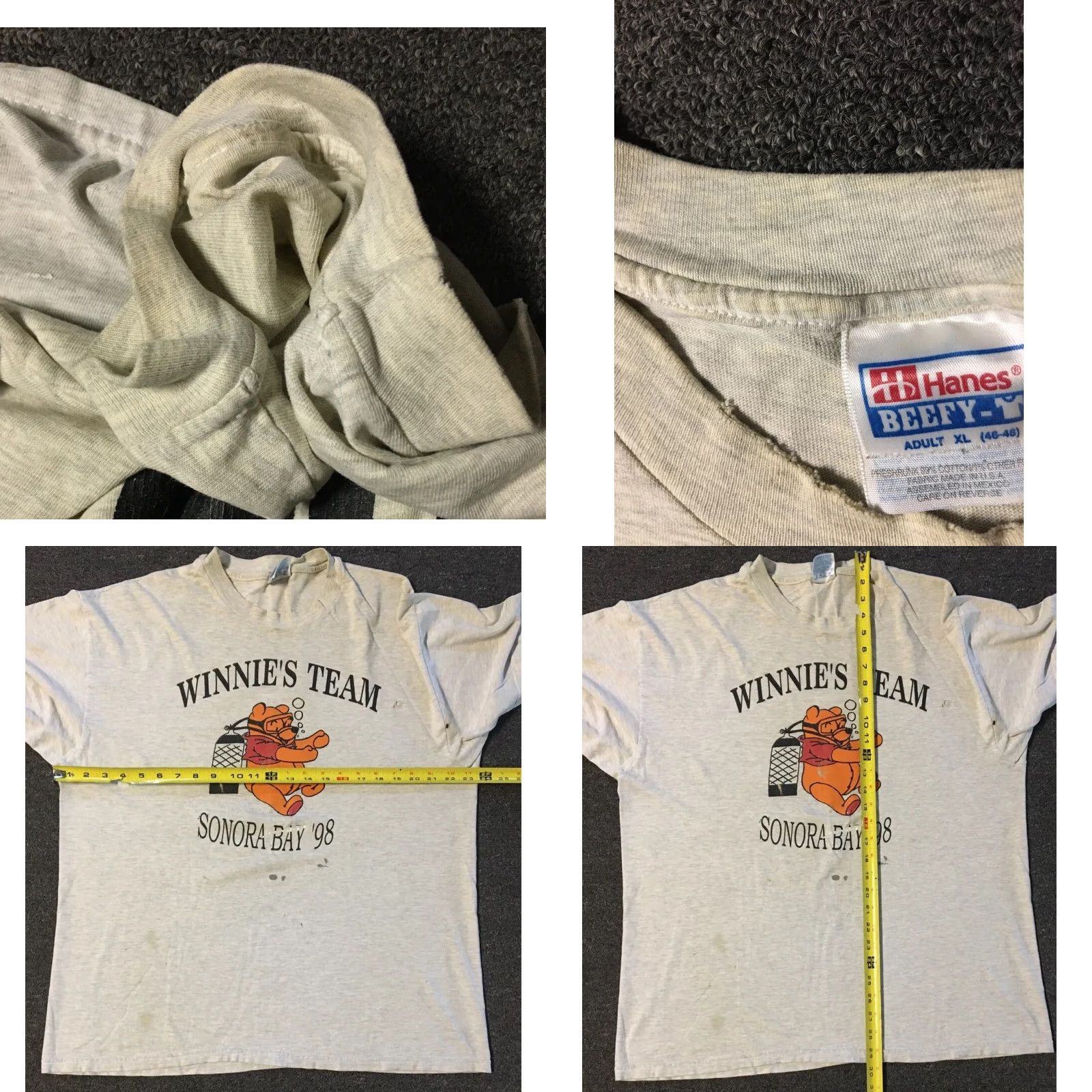 Thrasher Vtg 90s Winnie The Pooh Show Me The Honey Thrashed Faded Shirt XL Cartoon Grunge Size US XL / EU 56 / 4 - 10 Thumbnail
