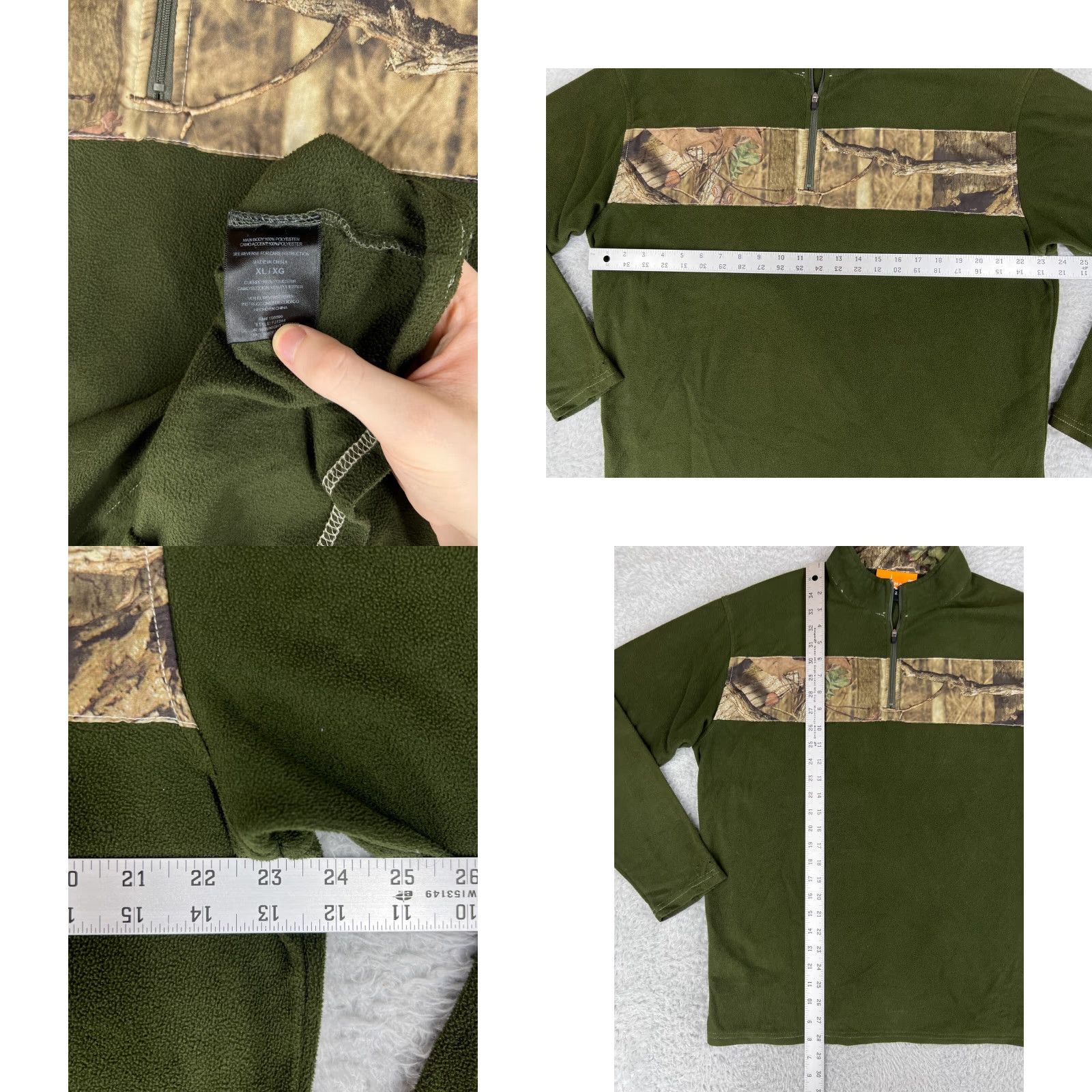 Habitat Habit Men 1/4 Zip Pullover Sweatshirt Camouflage Green XL Fleece Mock Neck Sports Outdoor Shirt Size US XL / EU 56 / 4 - 8 Thumbnail