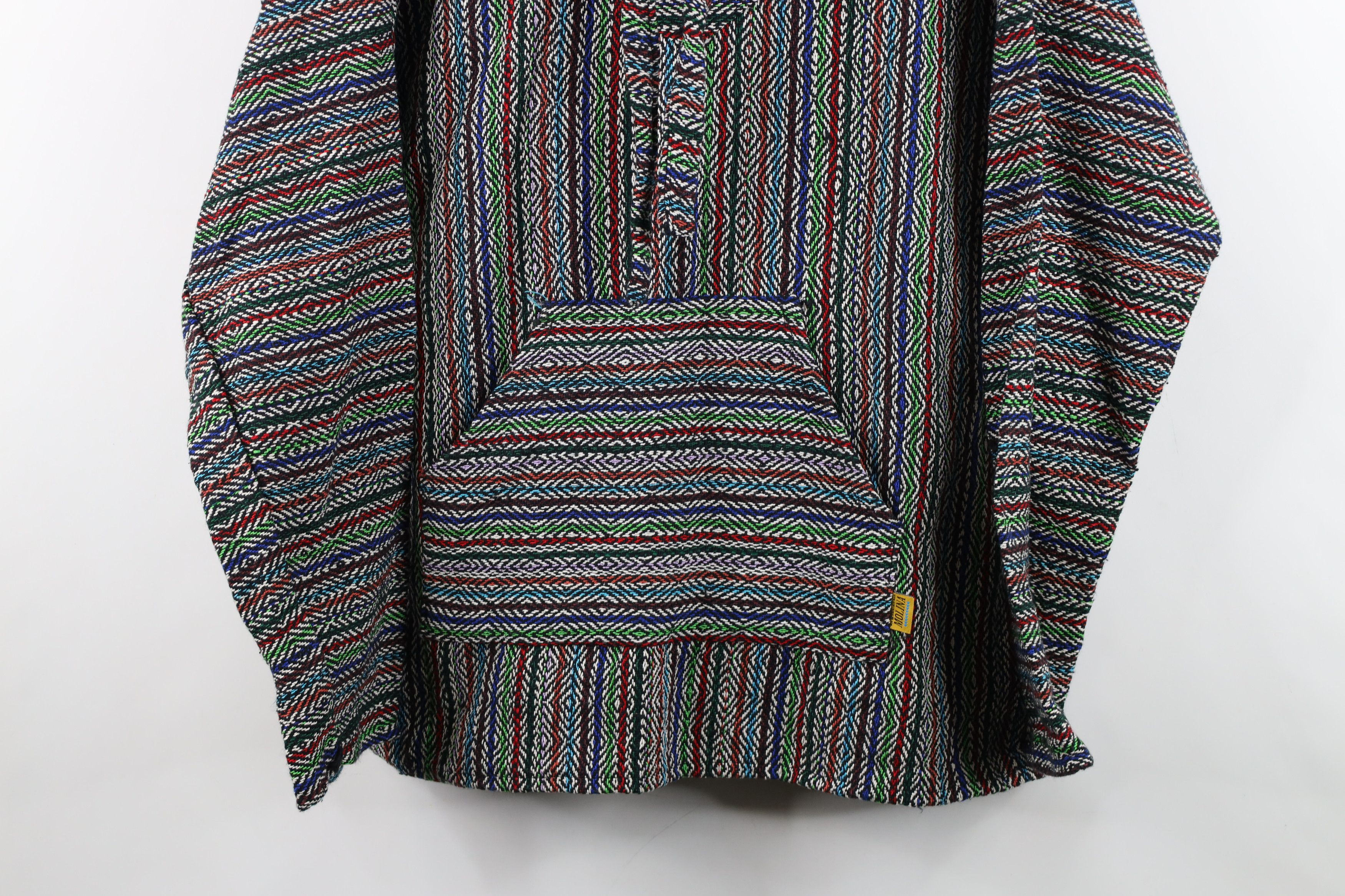 Vintage Vintage Y2K Streetwear Rainbow Striped Knit Drug Rug Hoodie Size US M / EU 48-50 / 2 - 3 Thumbnail
