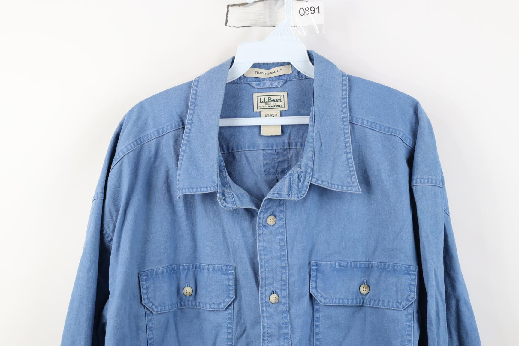 L.L. Bean Vintage LL Bean Stonewash Heavyweight Collared Button Shirt Size US XXL / EU 58 / 5 - 2 Thumbnail