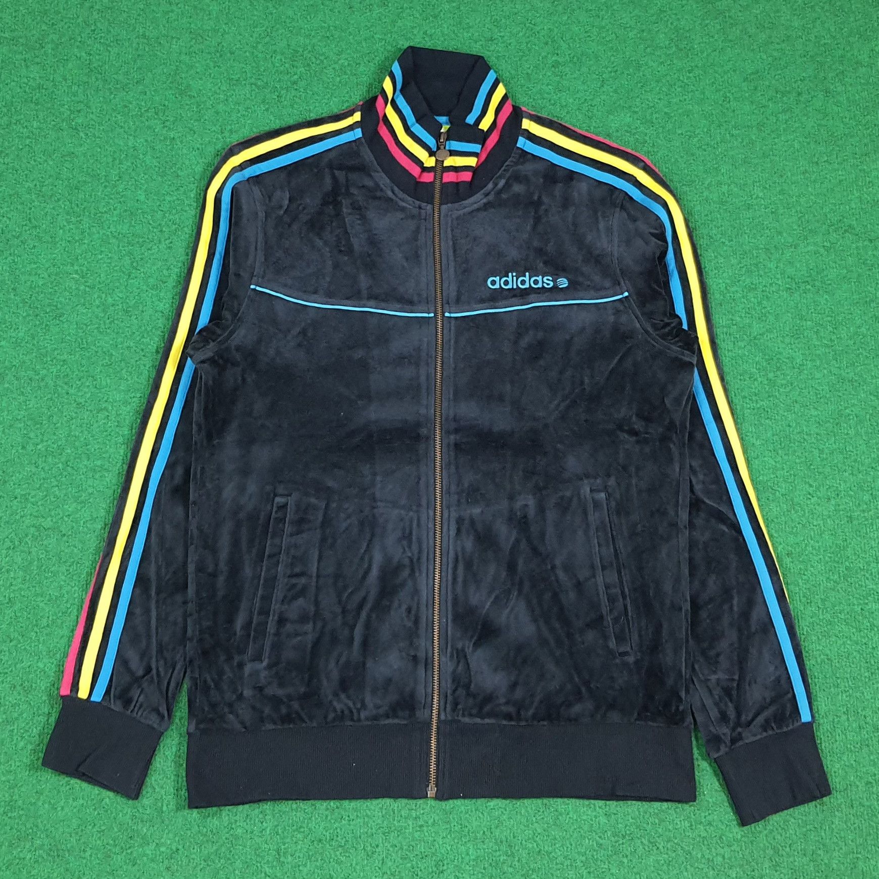 Adidas Vintage Adidas NEO Velour Track Velvet Jacket C283N12 Size US S / EU 44-46 / 1 - 1 Thumbnail