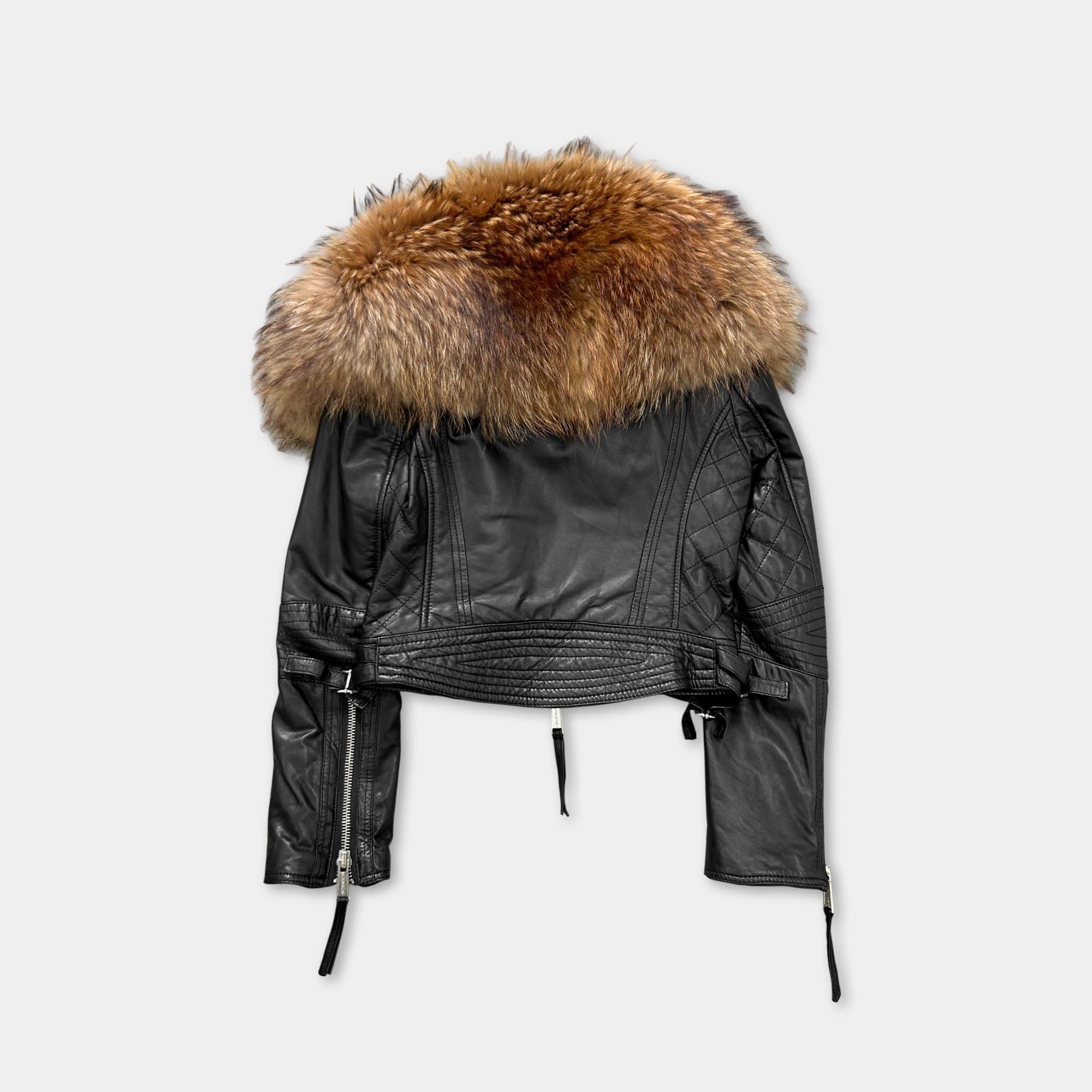 Dsquared2 Dsquared2 Cropped Leather Jacket with Fur Collar Size S / US 4 / IT 40 - 3 Thumbnail
