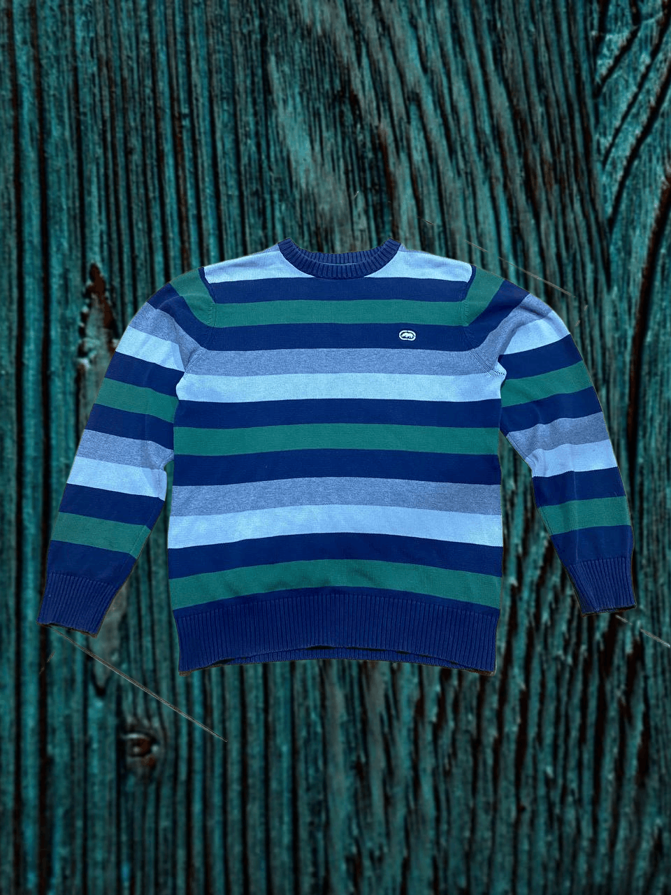 Ecko Unltd. Ecko Unltd Sweater Striped Knit V-Neck Rhino Logo HIp Hop Size US M / EU 48-50 / 2 - 1 Thumbnail