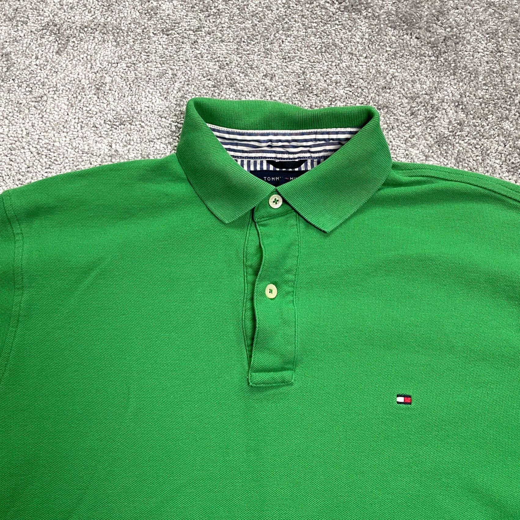 Tommy Hilfiger Tommy Hilfiger Polo Shirt Mens Small Green Cotton Short Sleeve Collared Casual Shirt Size US S / EU 44-46 / 1 - 3 Thumbnail