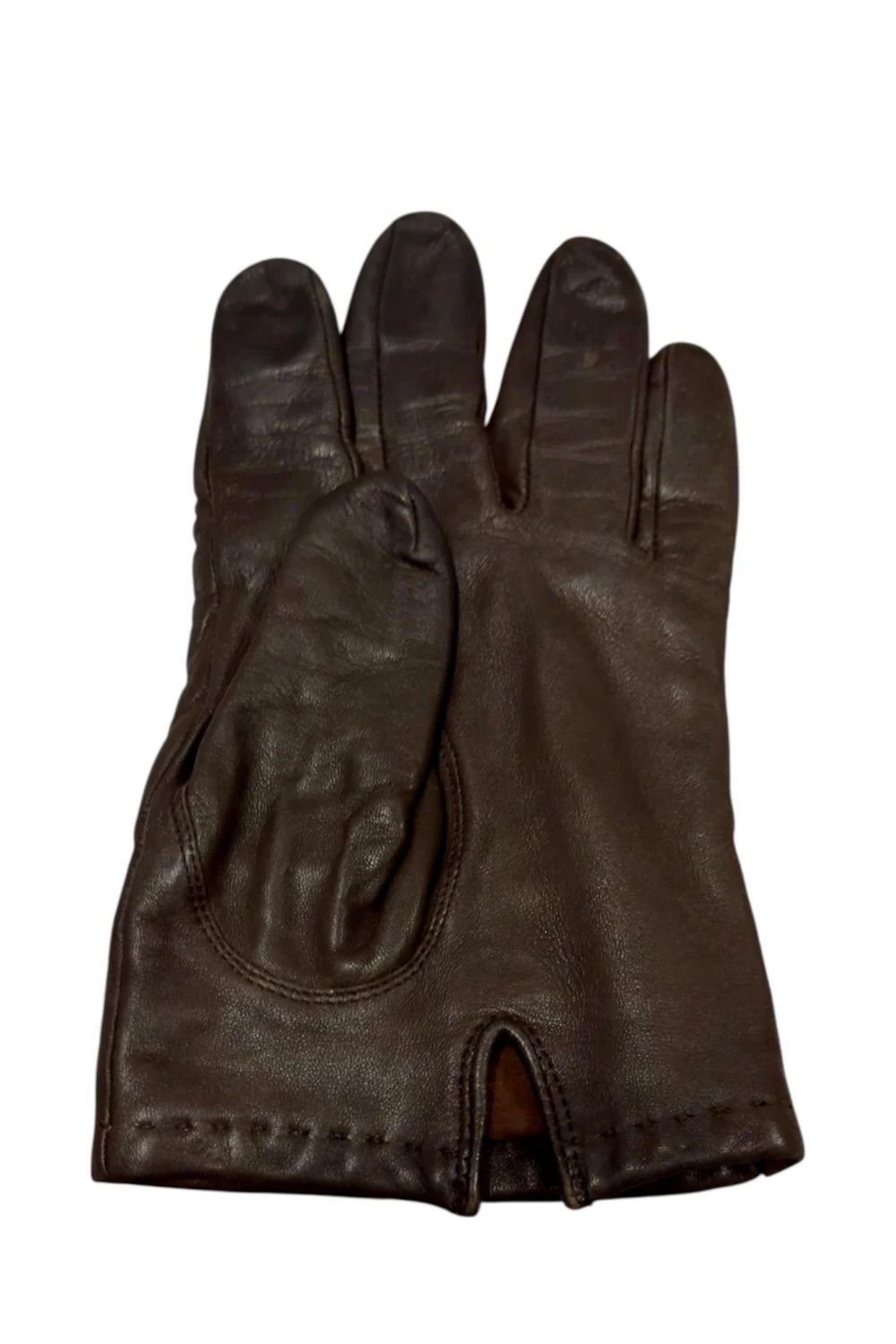 Katharine Hamnett London Katharine Hamnett brown detailed leather gloves Size ONE SIZE - 2 Thumbnail