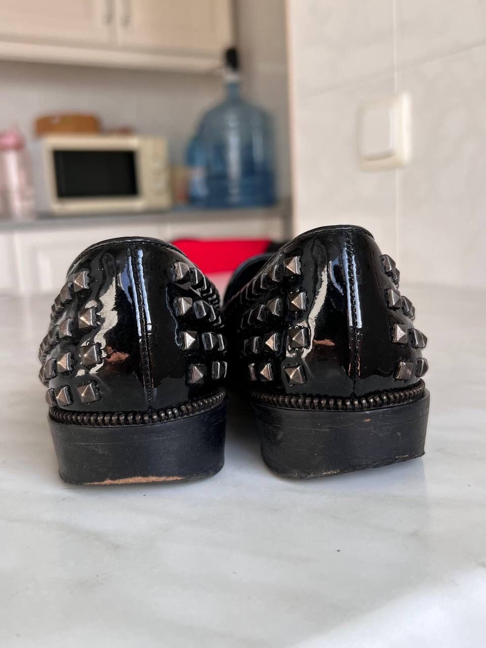 Leather × The Kooples The Kooples Black Leather Loafer Studded Shoes Avant-Garde Size US 7 / IT 37 - 12 Thumbnail