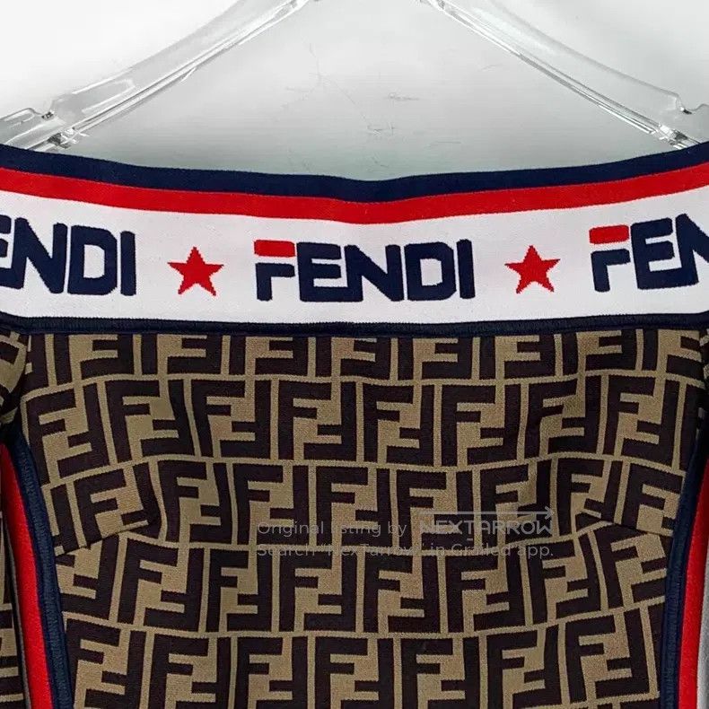 Fendi Fendi Deep Brown Classic F Logo Monogram Cotton Off-the-Sh Size XS / US 0-2 / IT 36-38 - 4 Thumbnail