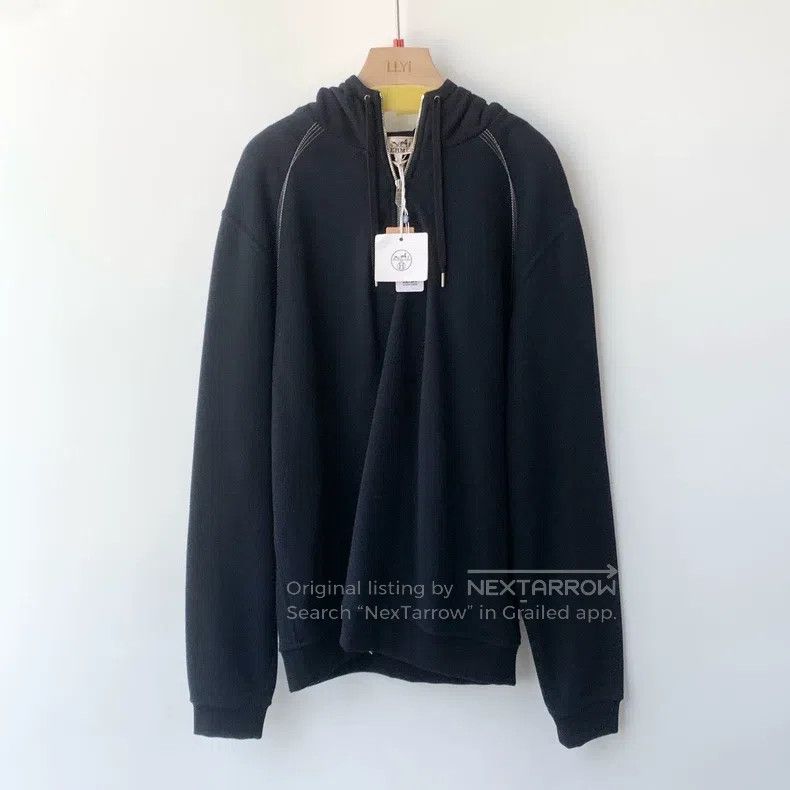 Hermes Hermes Black Zip-Up Hooded Sweatshirt Size US L / EU 52-54 / 3 - 1 Thumbnail