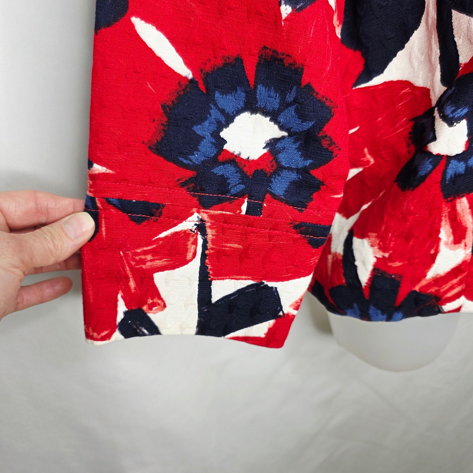 Other Ruby Rd. Blue & Red Floral Print 3/4 Sleeve Jacket Size 14 Size XL / US 12-14 / IT 48-50 - 11 Thumbnail