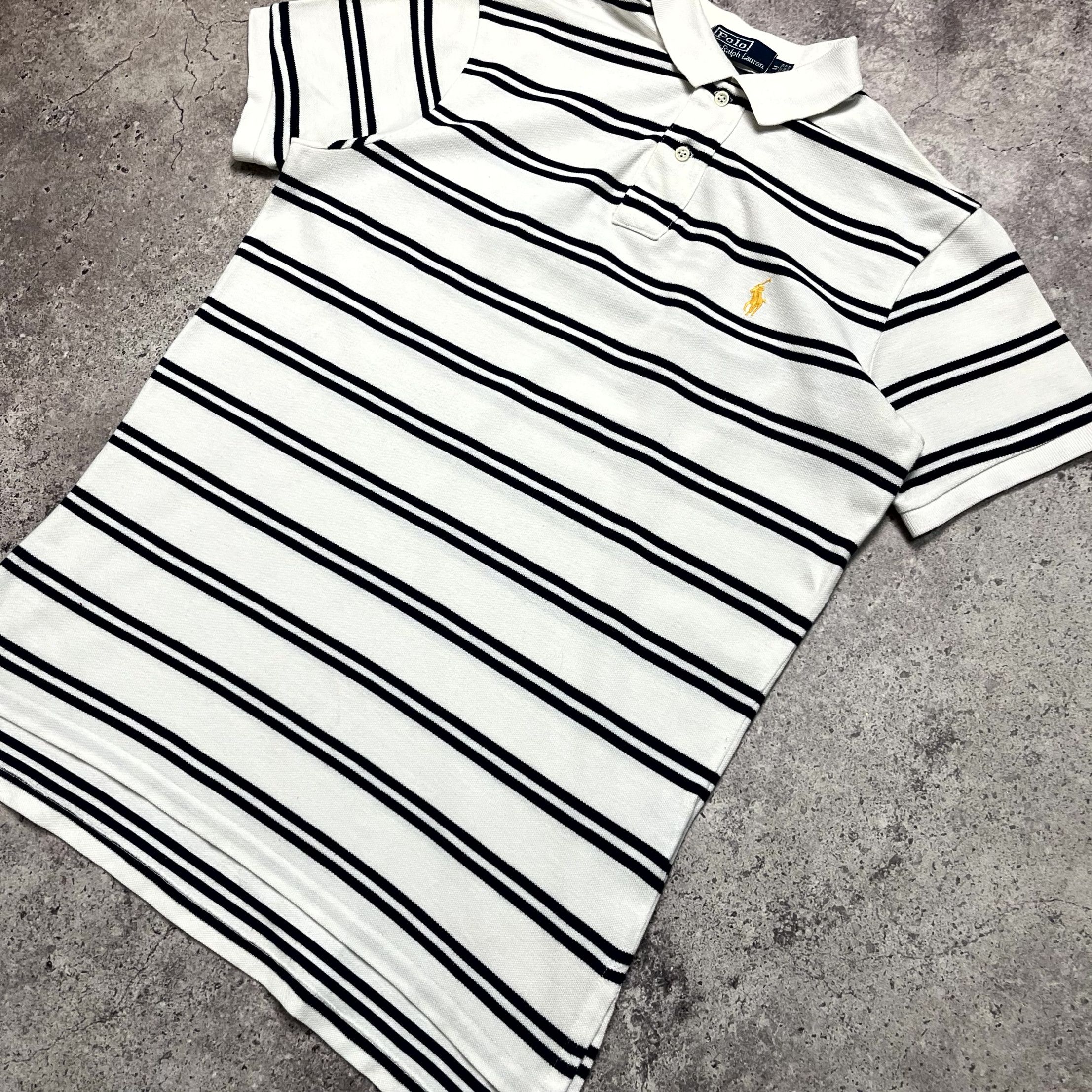 Polo Ralph Lauren Ralph Lauren Polo Striped White T-Shirt Custom Fit Size M Size US M / EU 48-50 / 2 - 4 Thumbnail