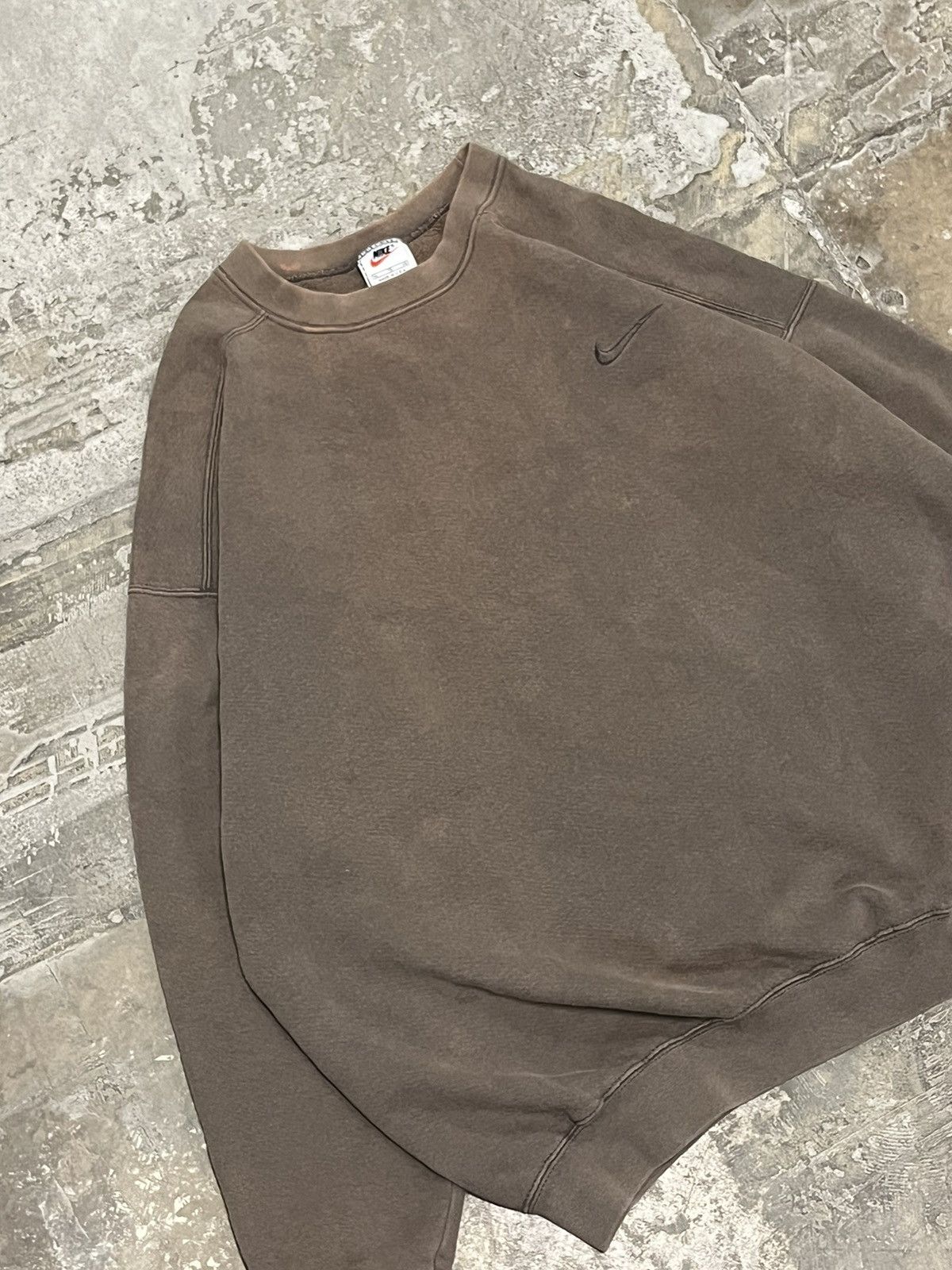 Nike × Vintage 90s Nike two tone mocha sweatshirt 90s rare earthtone hype Size US XL / EU 56 / 4 - 5 Thumbnail
