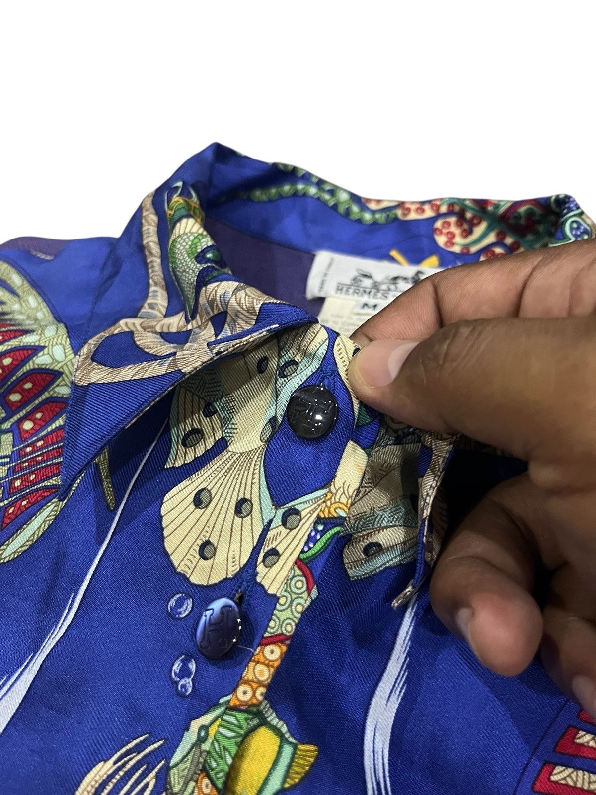Hermes Hermès “Grands Fonds” Silk Knit Sweater/Polo – Margiela Era Size US M / EU 48-50 / 2 - 10 Thumbnail