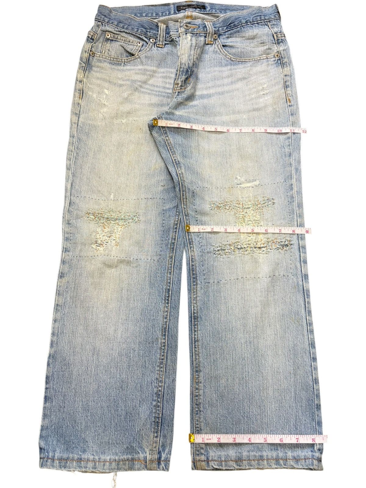 Vintage Japanese Brand Sashiko Style Distress Loose Jeans