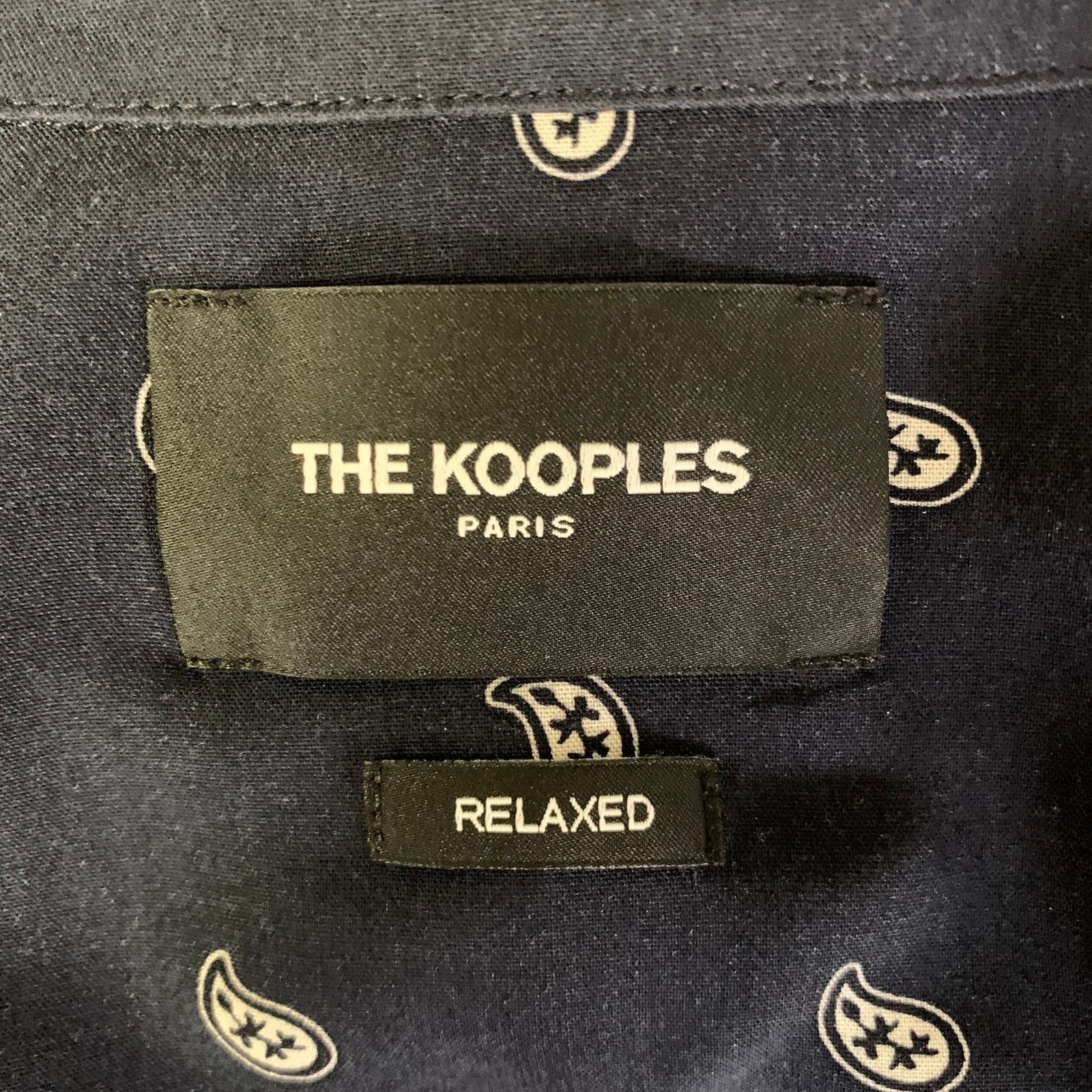 The Kooples THE KOOPLES XS Navy Bandana Viscose Camp Long Sleeve Shirt Size US XS / EU 42 / 0 - 5 Thumbnail