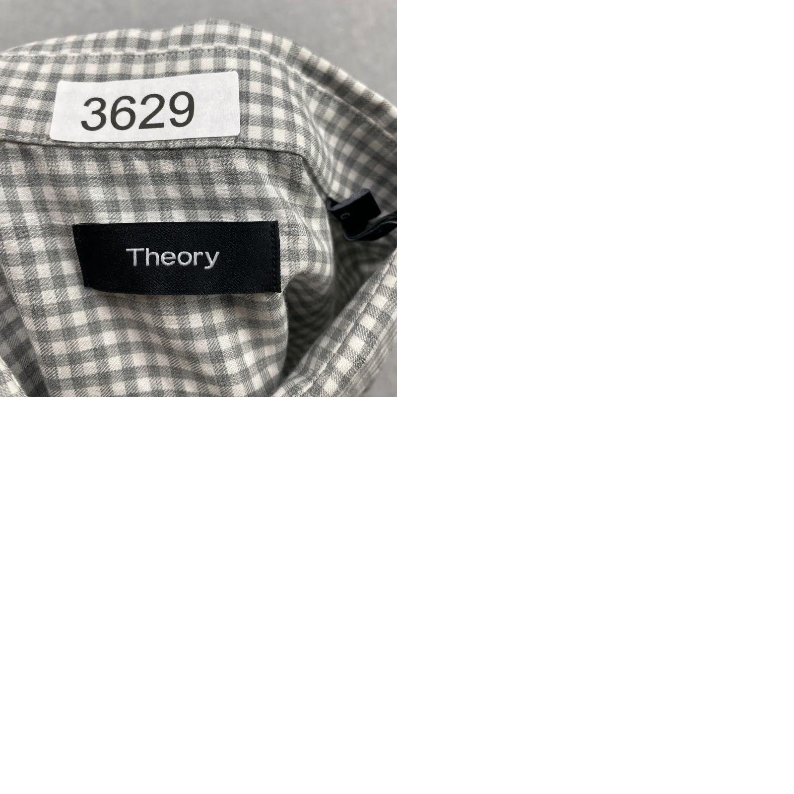 Theory Theory Button-Up Shirt Mens Large L Gray Check Long Sleeve Cotton Casual Size US L / EU 52-54 / 3 - 9 Thumbnail