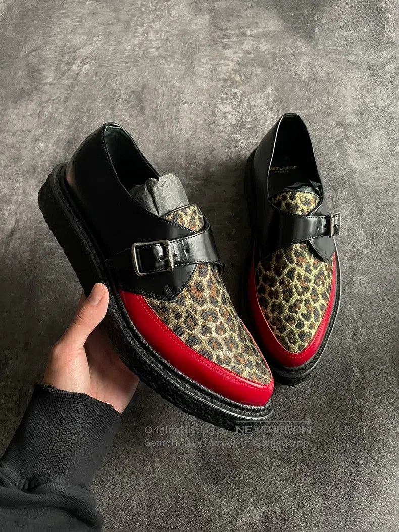 Saint Laurent Paris Saint Laurent Paris Silk Leopard Print Patchwork Wedge Sho Size US 7 / EU 40 - 3 Thumbnail