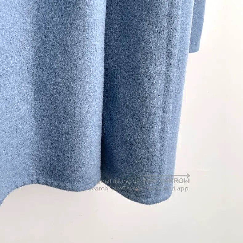 Max Mara Max Mara Sky Blue Sheep Wool Collar Long Sleeve Belted Coa Size XS / US 0-2 / IT 36-38 - 4 Thumbnail