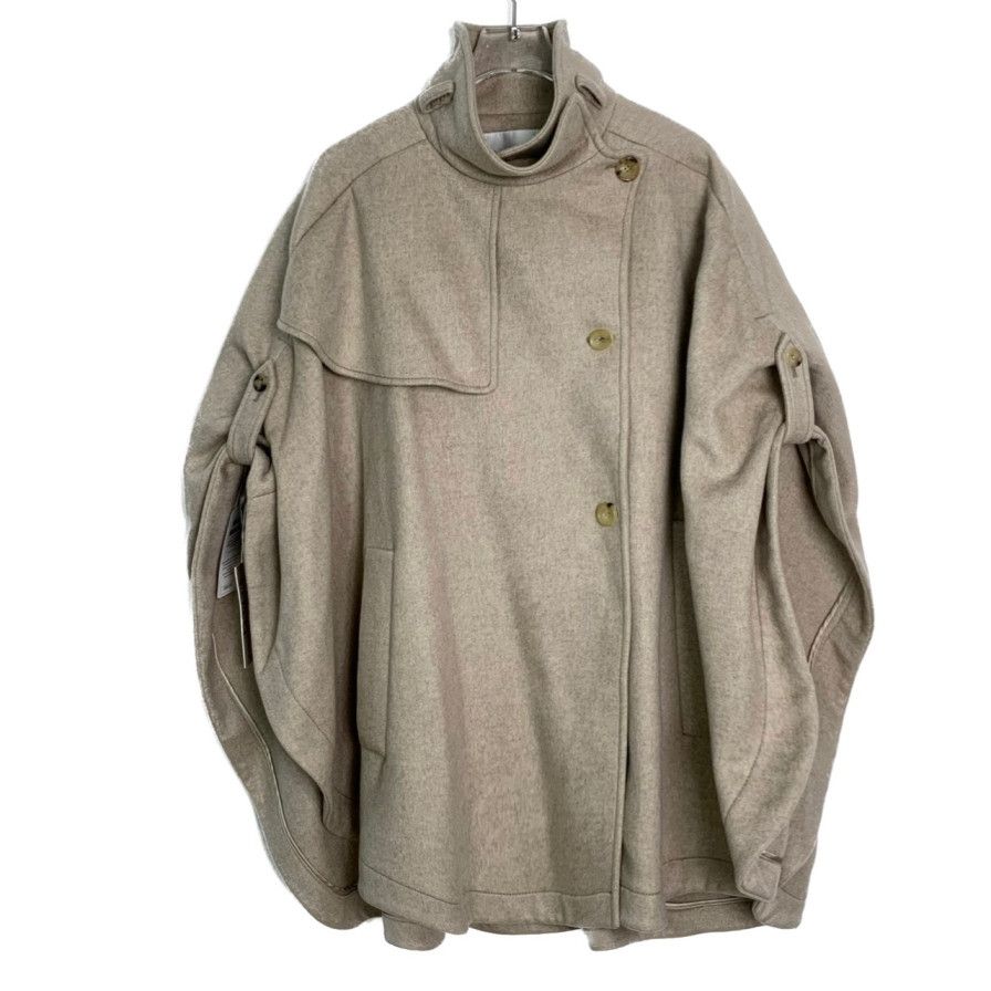 Max Mara MaxMara Cape Coat – Brown Stand-Collar Batwing Sleeve Size ONE SIZE - 1 Thumbnail