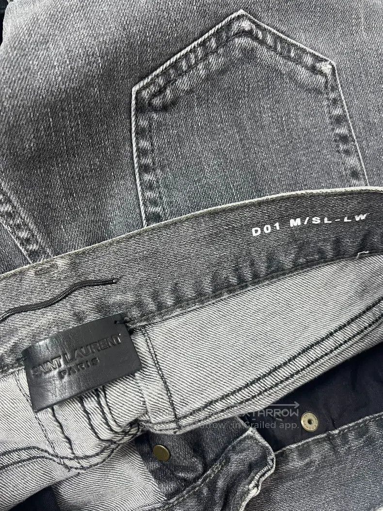 Saint Laurent Paris Saint Laurent Paris Smoke Gray Basic Denim Jeans Size US 28 / EU 44 - 4 Thumbnail