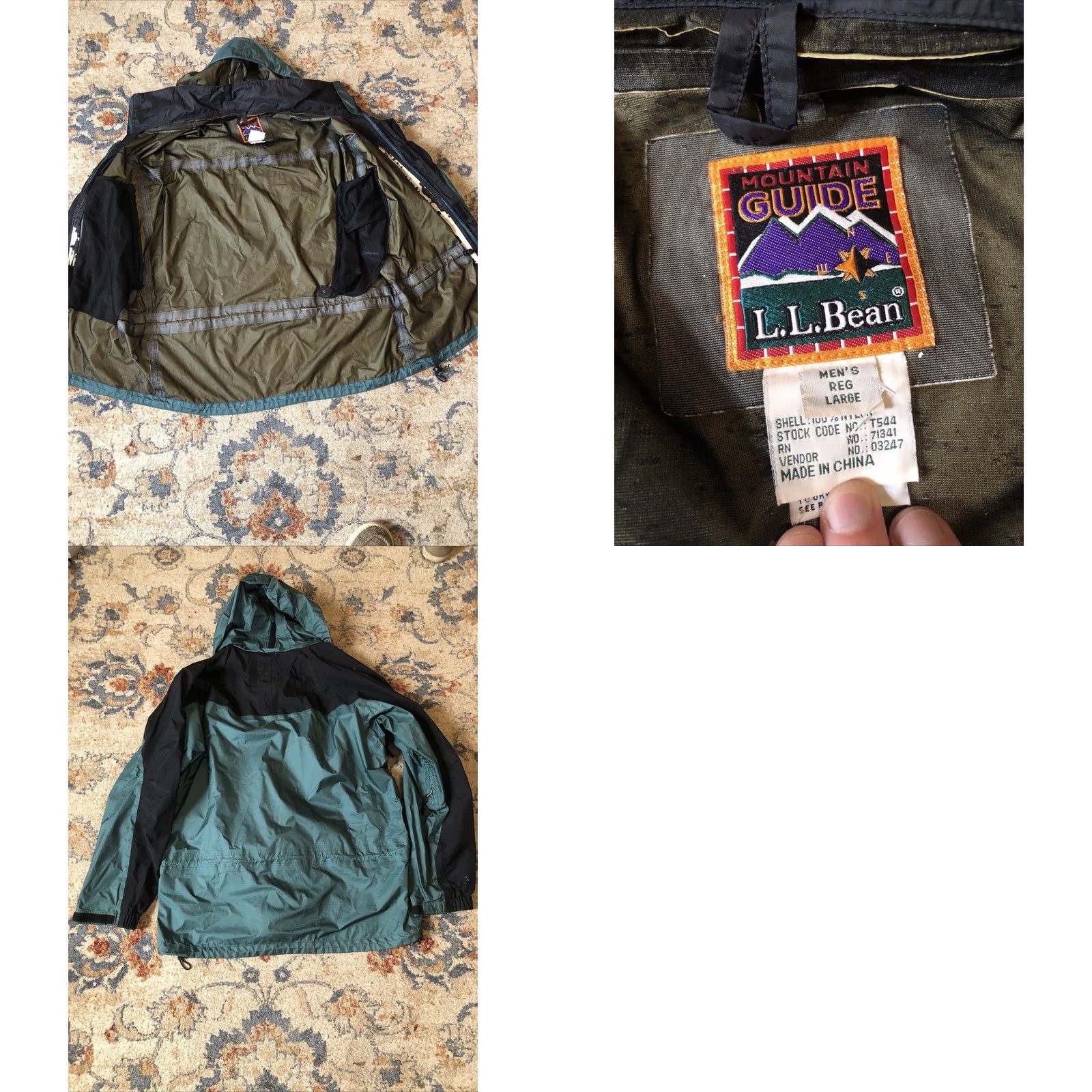 Vintage LL Bean Mountain Guide Jacket Mens Big & Tall L Green Insulated Hooded Water Resistant Zip Pockets Full Zip Winter Jacket Size US L / EU 52-54 / 3 - 8 Thumbnail