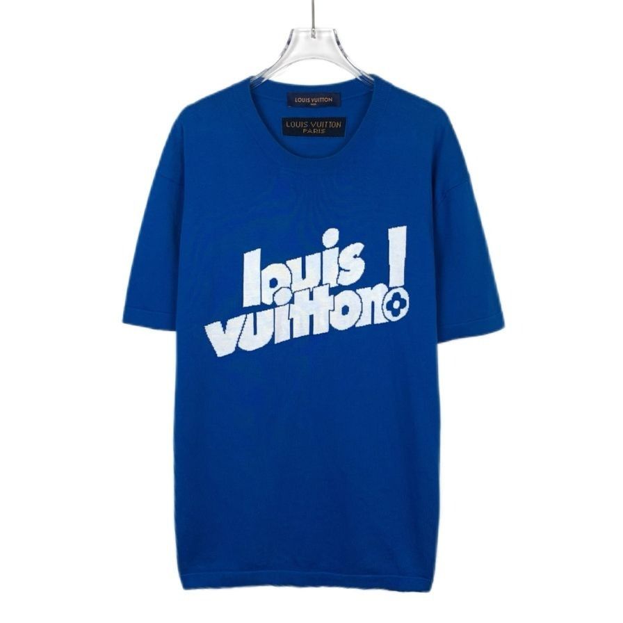 Louis Vuitton Louis Vuitton Logo Embroidery Round-Neck Blue Cotton Short-S Size L / US 10 / IT 46 - 1 Thumbnail