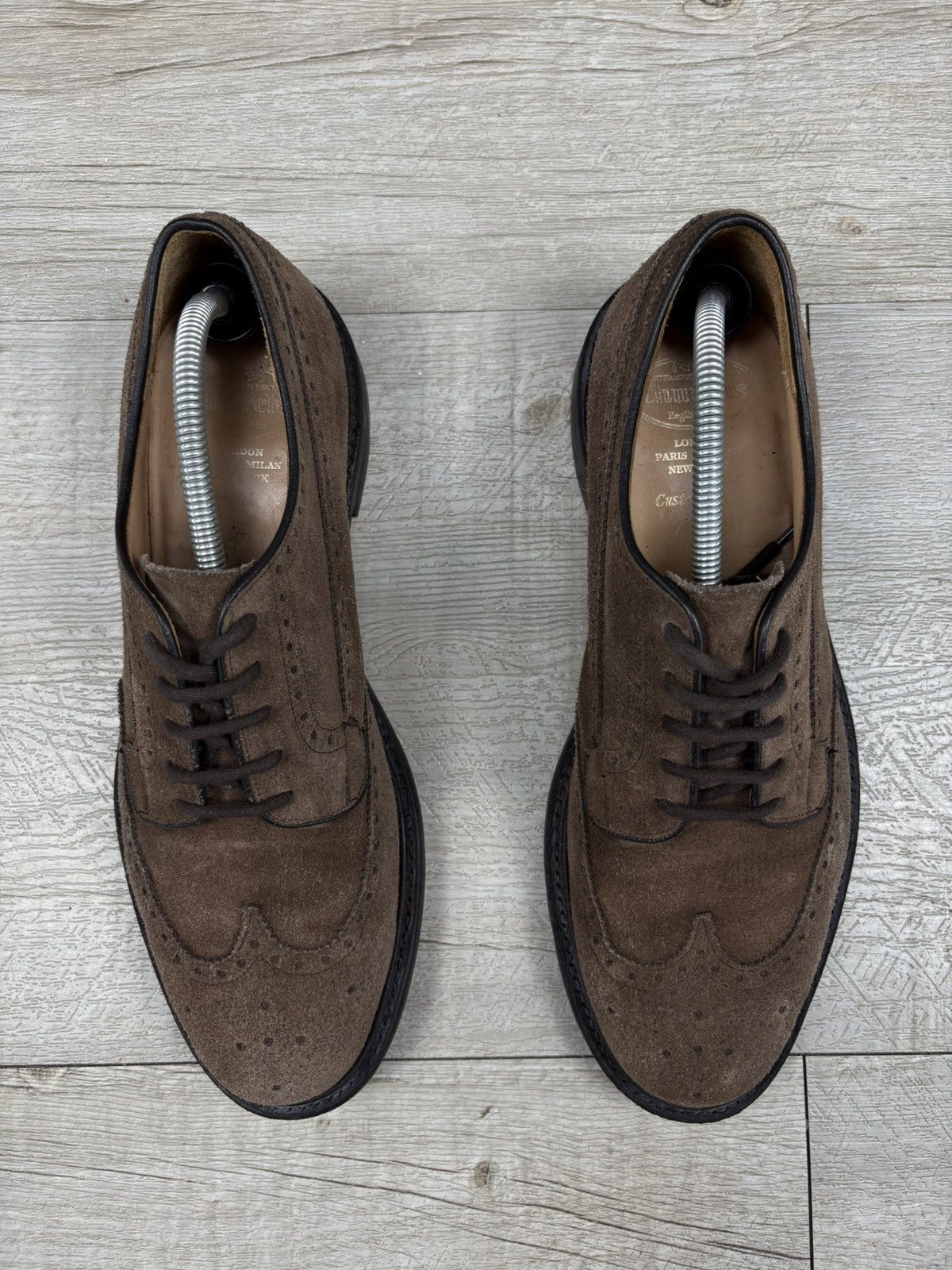 Church's Rare Luxury Church's Hand Made Suede Brogue Leather Derby Kingdom Shoes Sneakers Size US 12 / EU 45 - 5 Thumbnail