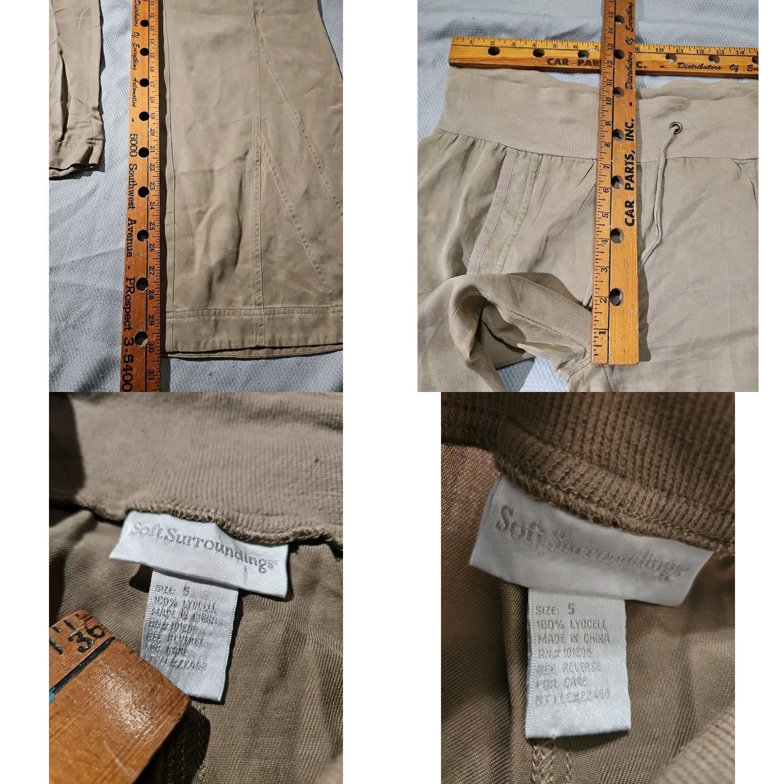 Soft Surroundings Soft Surroundings Pants Womens Size 5 Beige Pull On Wide Leg Flare Drawstring Knit Relaxed Inseam 30 in Beiges Womens Pants Size 27" / US 4 / IT 40 - 8 Thumbnail