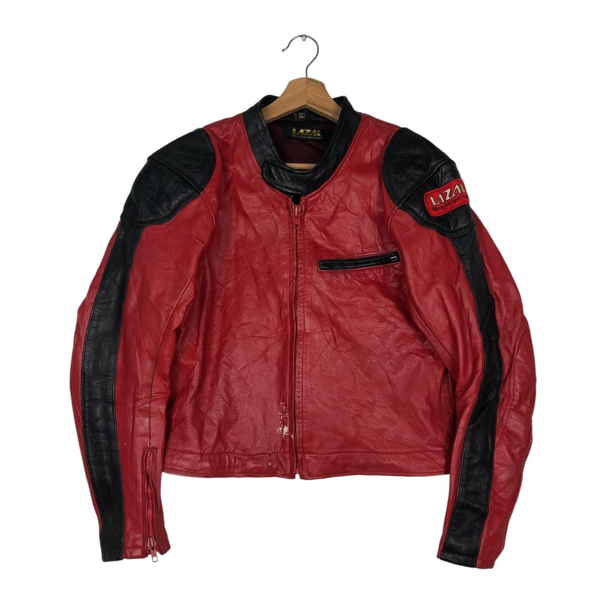Kadoya 🔥VINTAGE CROPPED BIKER LEATHER JACKET LAZAL MOTORCROSS Size US L / EU 52-54 / 3 - 3 Thumbnail