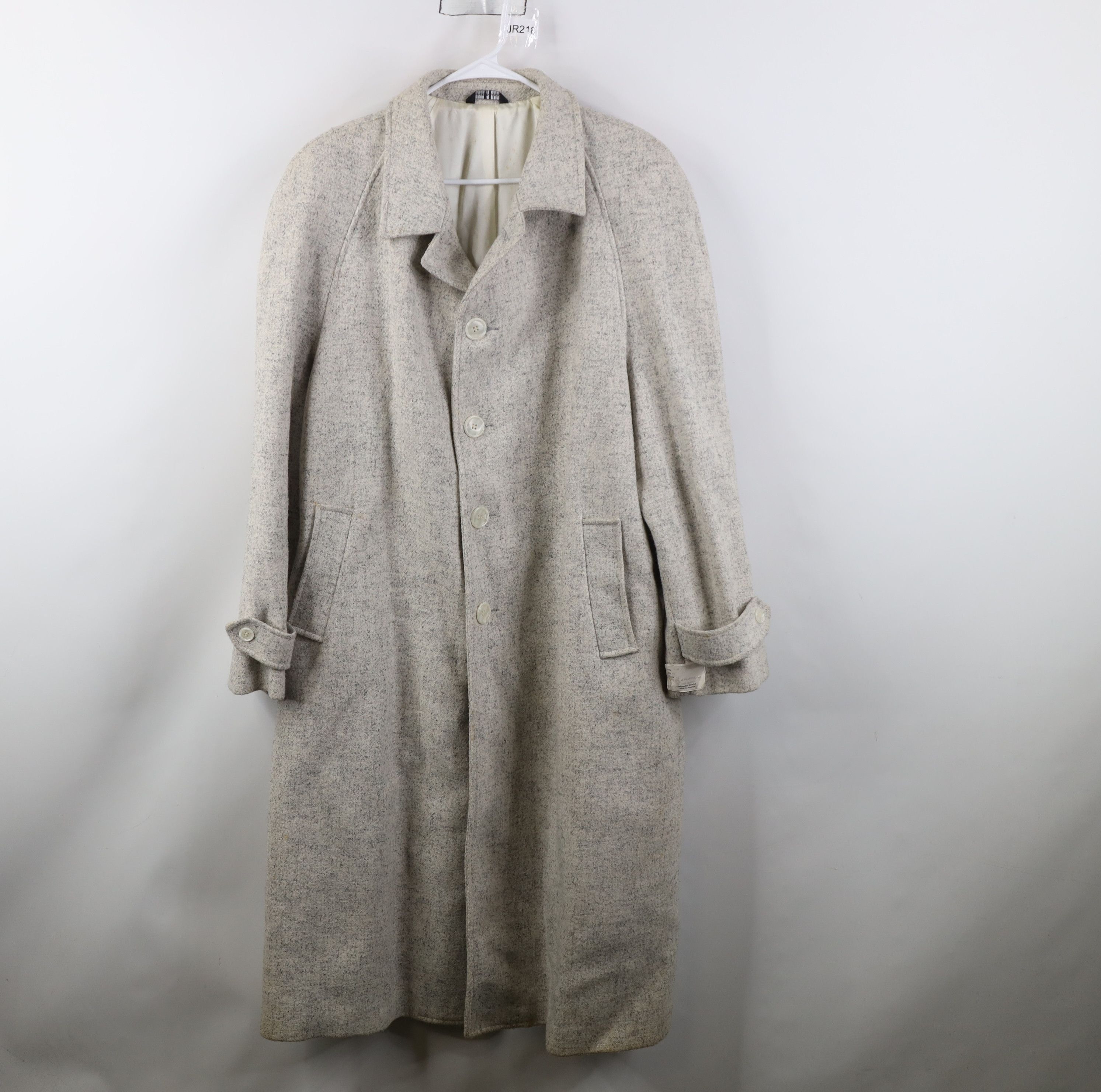Vintage Deadstock Vintage 70s Wool Tweed Overcoat Jacket Gray USA Size US XXL / EU 58 / 5 - 1 Thumbnail