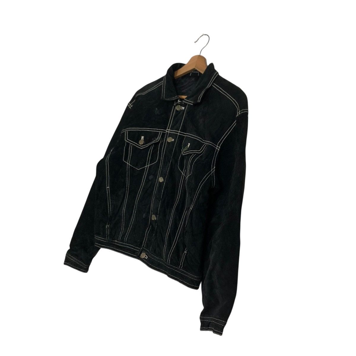 Japanese Brand 🔥VINTAGE TRUCKER BIKER LEATHER JACKET UNBRANDED ISSEY MIYAKE Size US M / EU 48-50 / 2 - 4 Thumbnail
