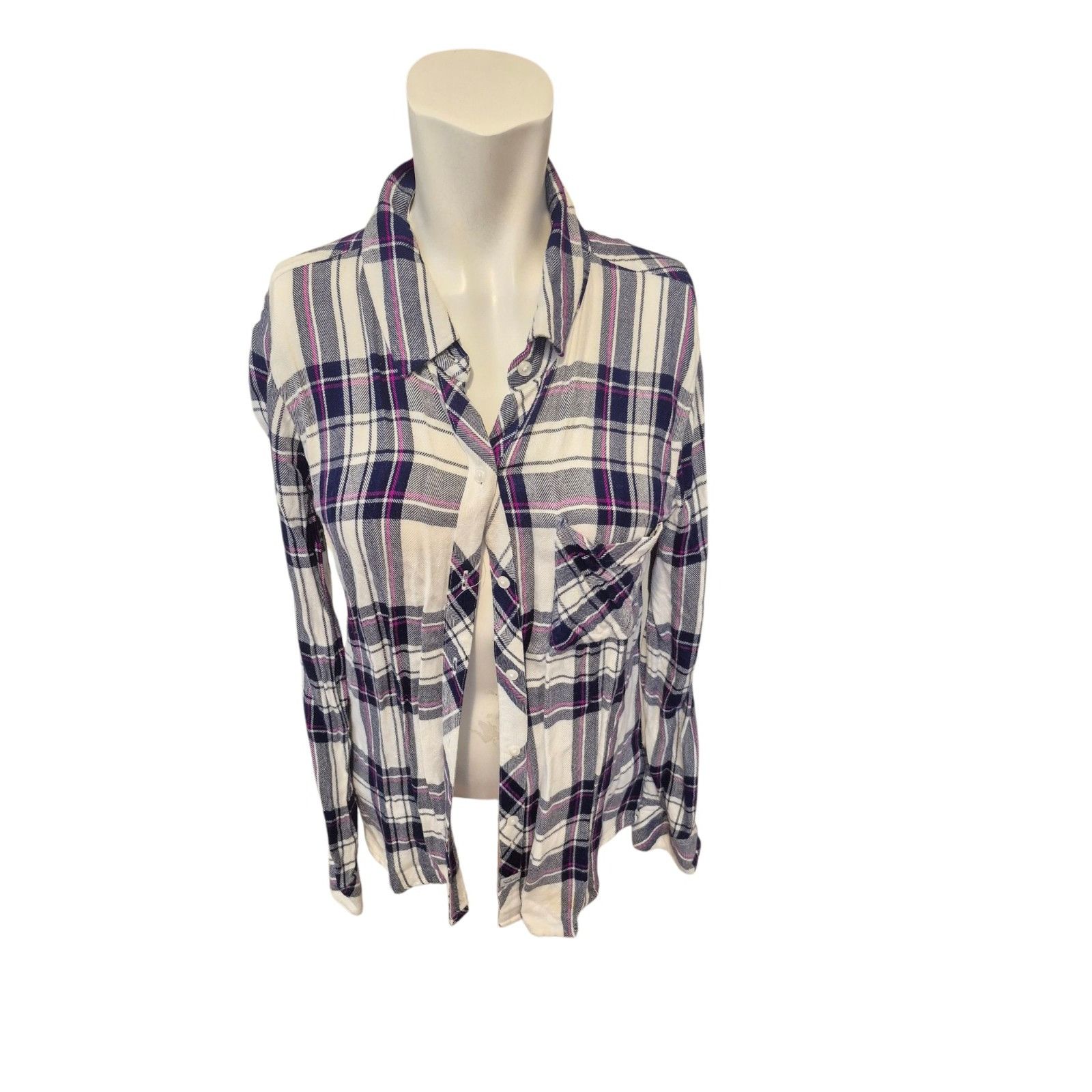 Rails Revolve Rails Hunter Plaid Button Down Shirt White Navy & Or Size S / US 4 / IT 40 - 8 Thumbnail