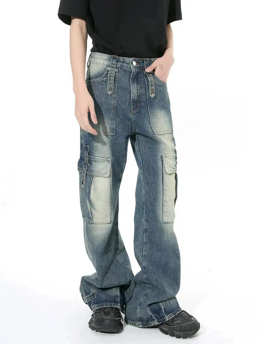 Japanese Brand Retro loose pocket straight leg jeans Size US 32 / EU 48 - 6 Thumbnail