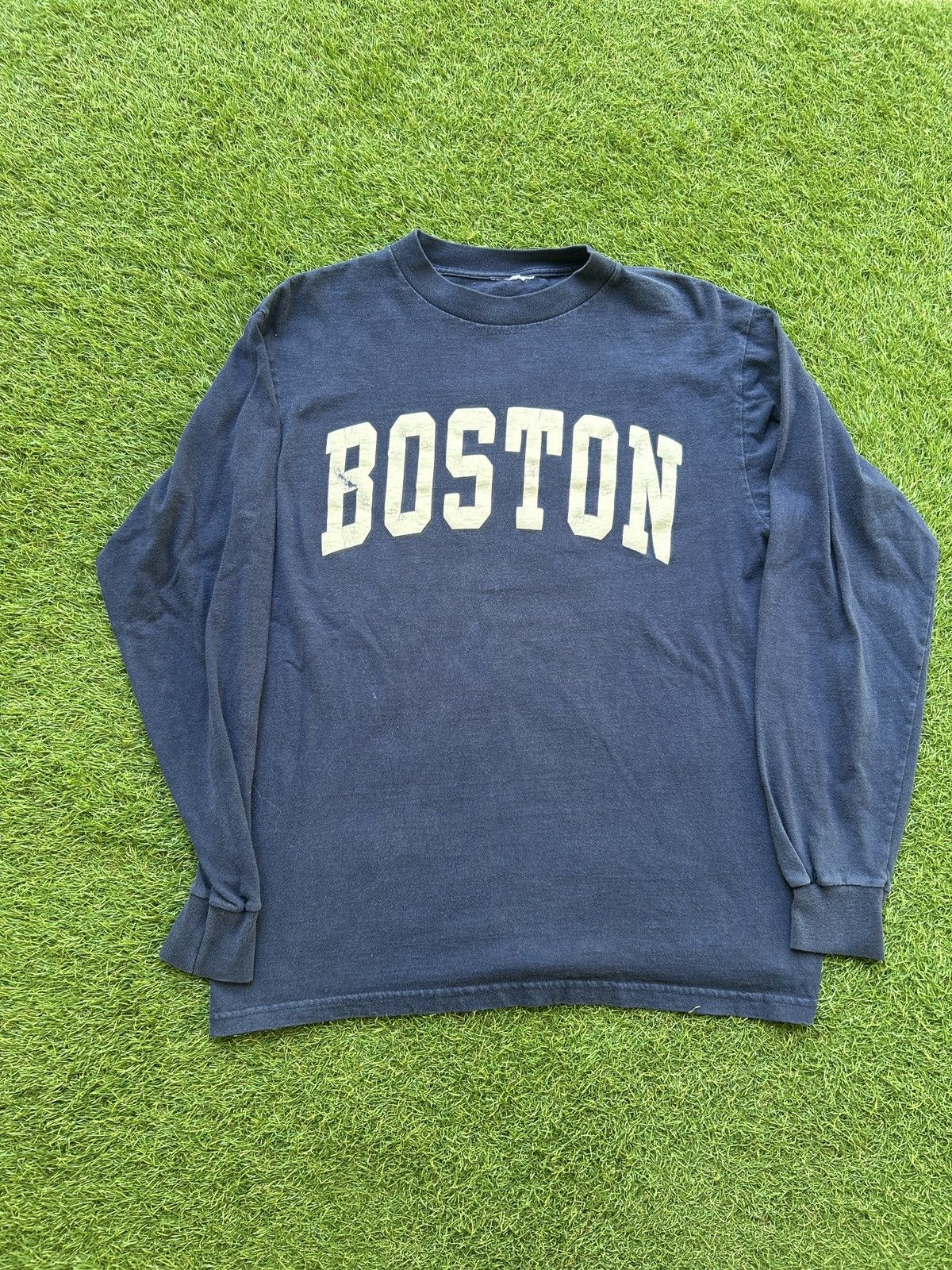 Vintage Vintage Boston Collegiate Long Sleeve T-Shirt Size US L / EU 52-54 / 3 - 1 Thumbnail