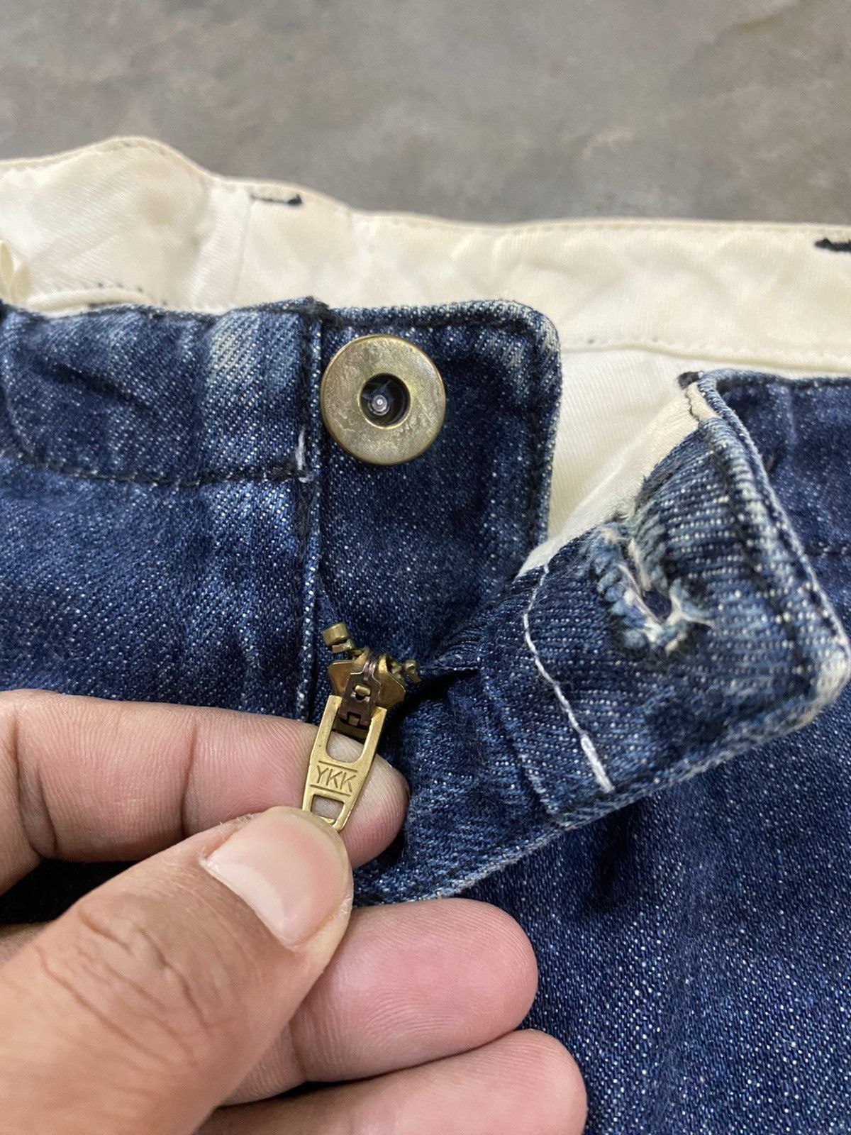 Jean × Vintage Baggy Jeans Selvedge by Cone Denim @203 Size US 32 / EU 48 - 3 Thumbnail