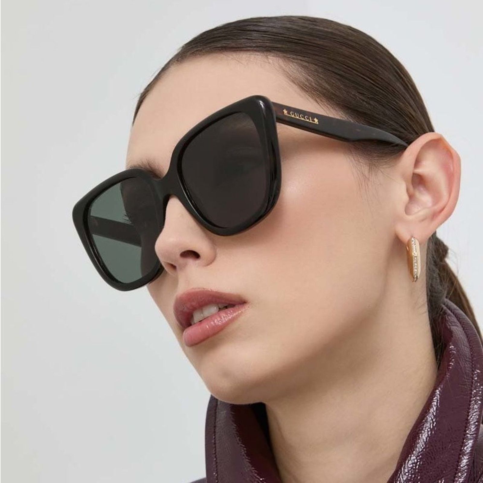 Gucci BRAND NEW GUCCI GG1169S 003 Havana/Green Women Sunglasses Size ONE SIZE - 1 Thumbnail