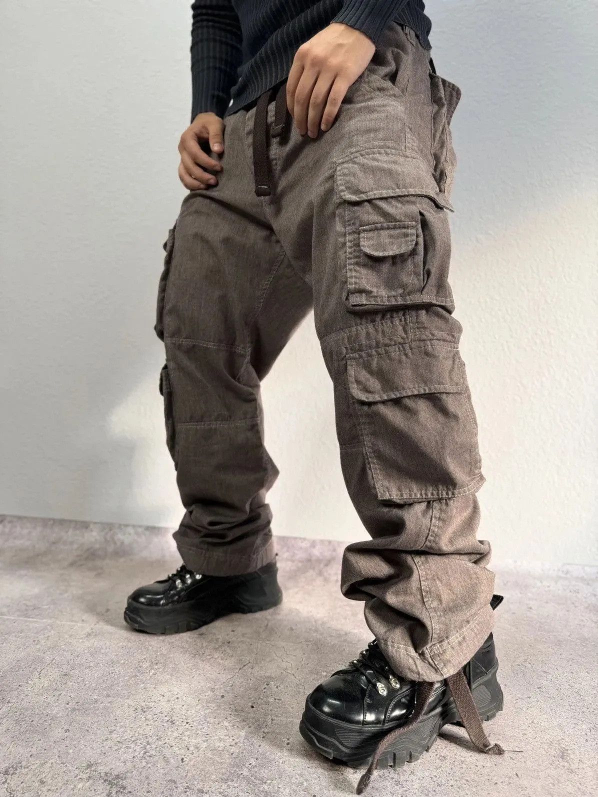 14th Addiction Avant-Garde Brown Casual Streetwear Pants Vintage Style Y2K Size US 34 / EU 50 - 4 Thumbnail
