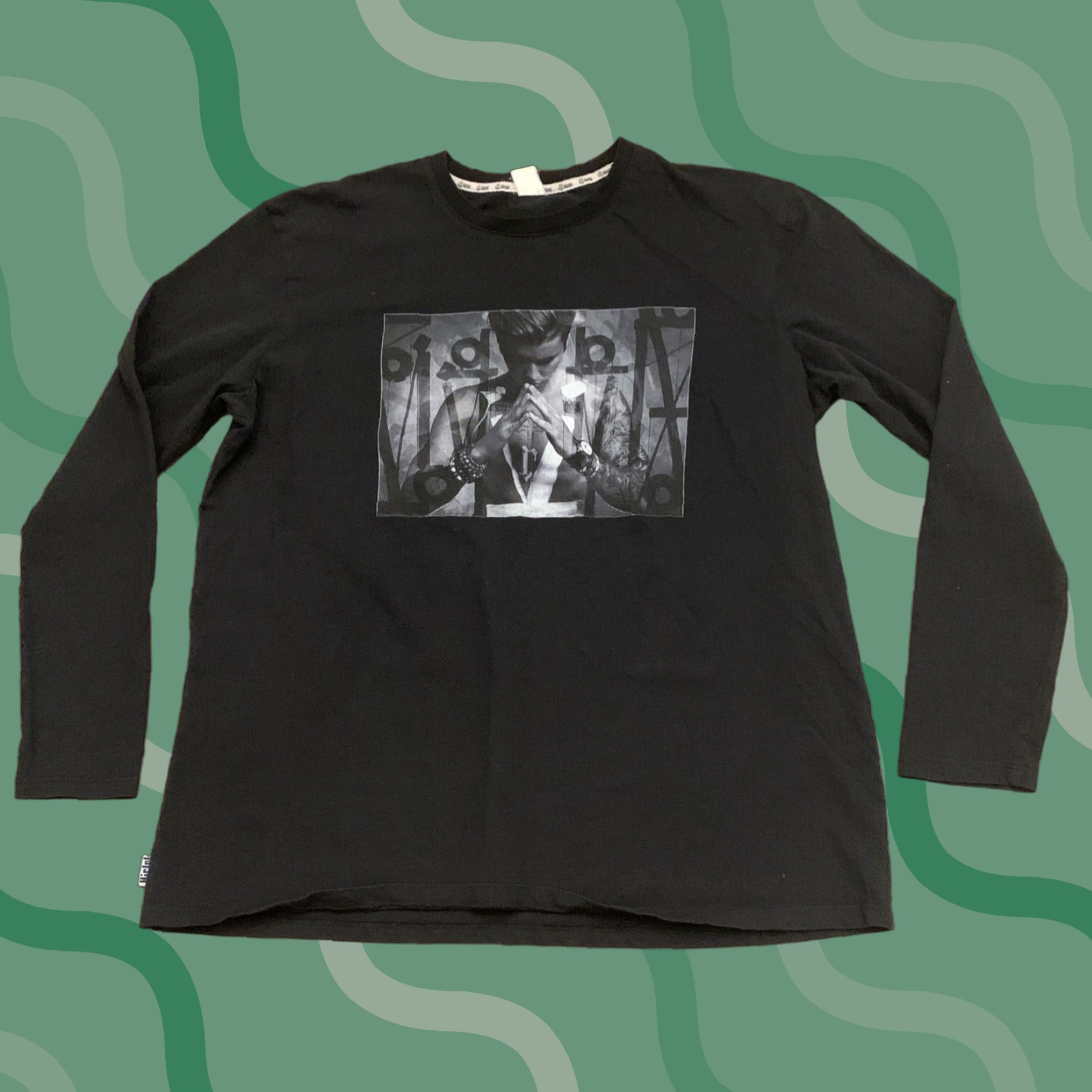 Vintage Justin Bieber Purpose World Tour 2016 Black Long Sleeve 