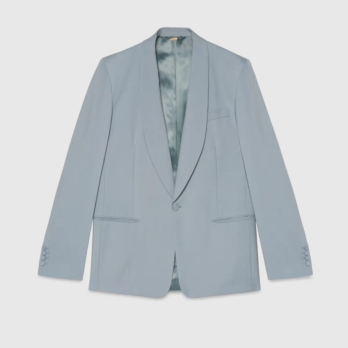Gucci o1s1wg110125 Wool Mohair Formal Jacket in Light Blue Size US L / EU 52-54 / 3 - 1 Thumbnail
