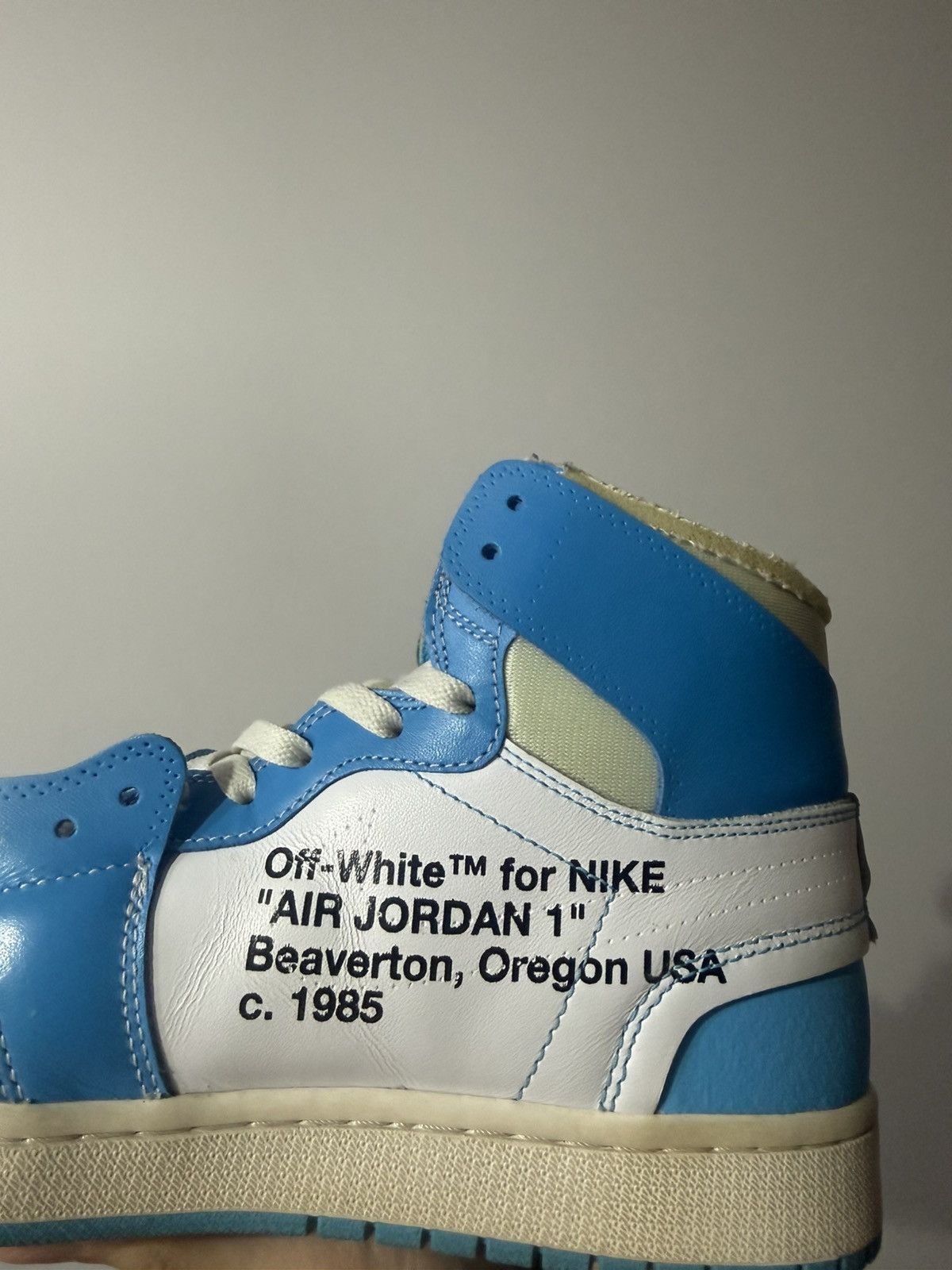 Jordan Brand × Off-White Nike Air Jordan 1 High Off White Unc SIZE US 12 Size US 12 / EU 45 - 10 Thumbnail